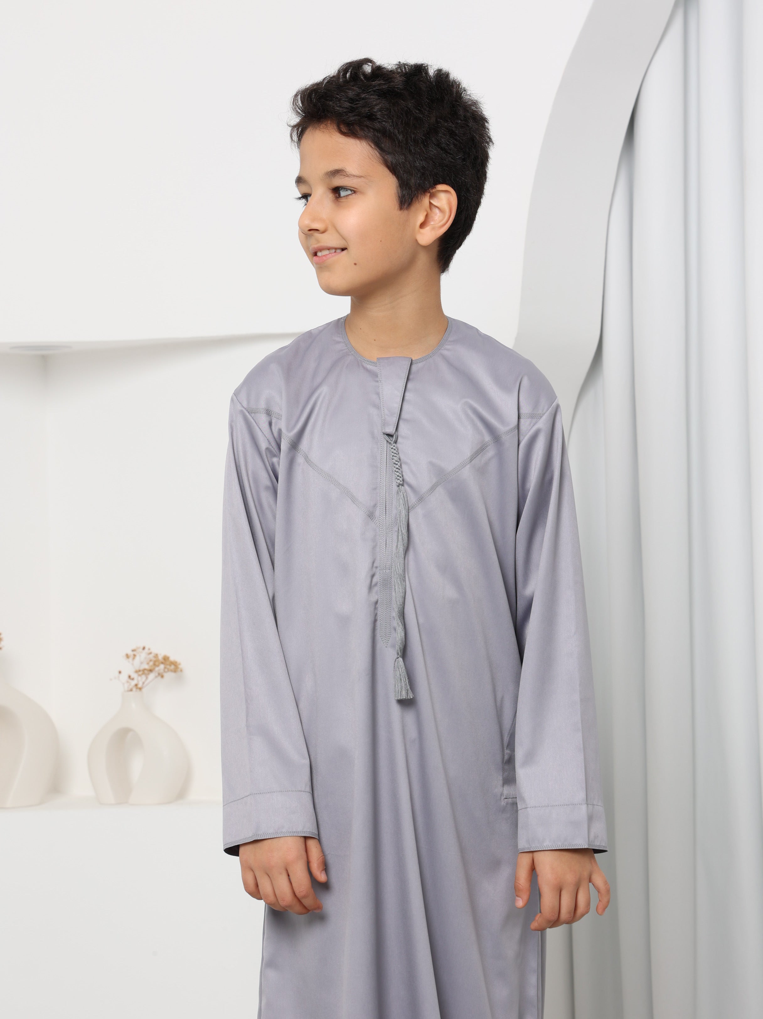 Boys Steel Grey Emirati Thobe