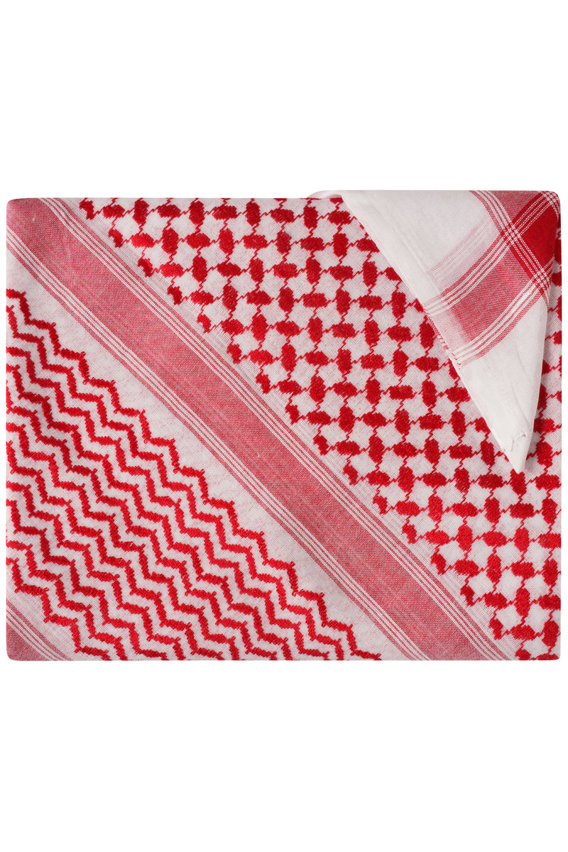 Red & White Arab Shemagh Headscarf
