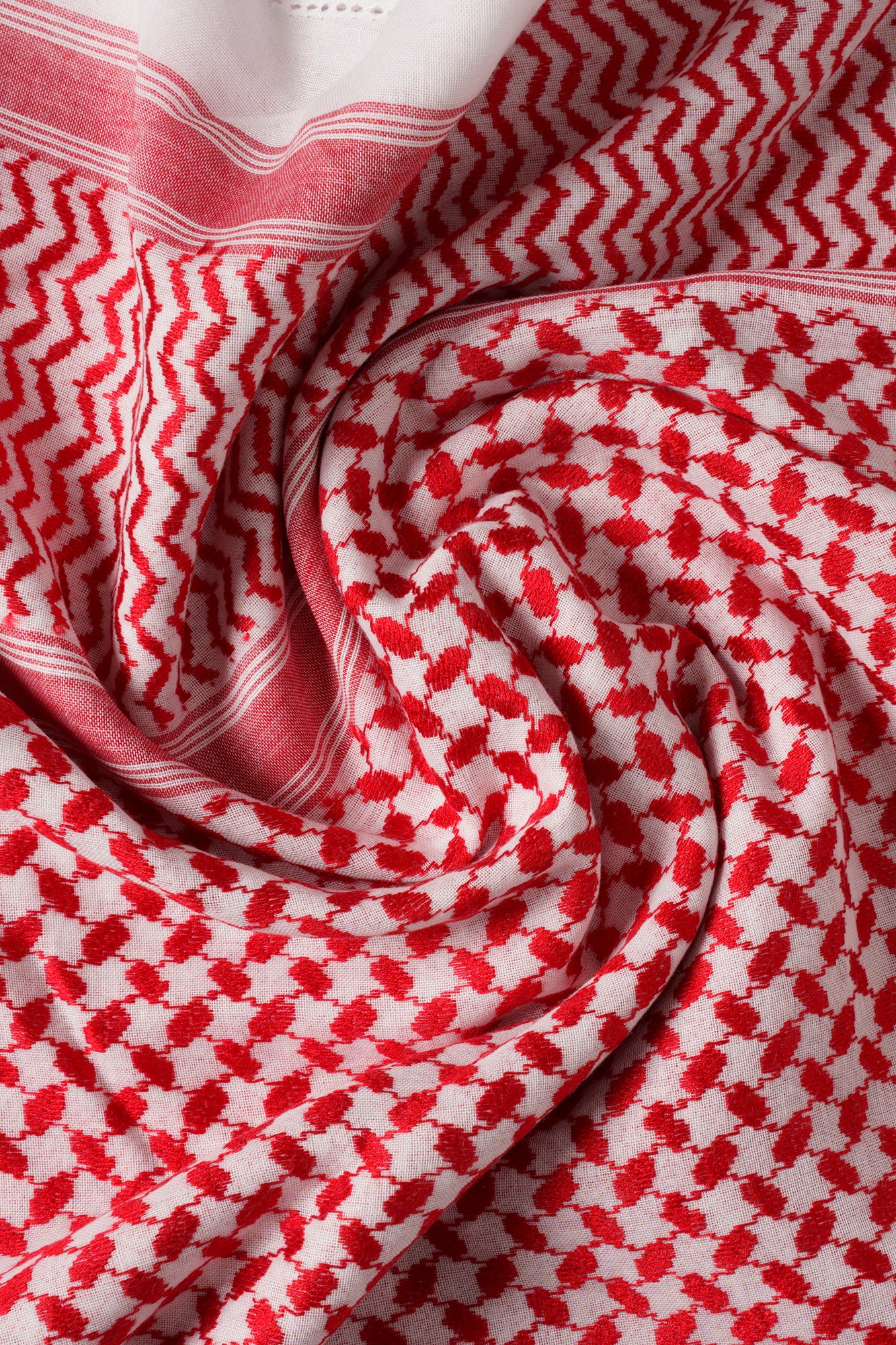 Red & White Arab Shemagh Headscarf