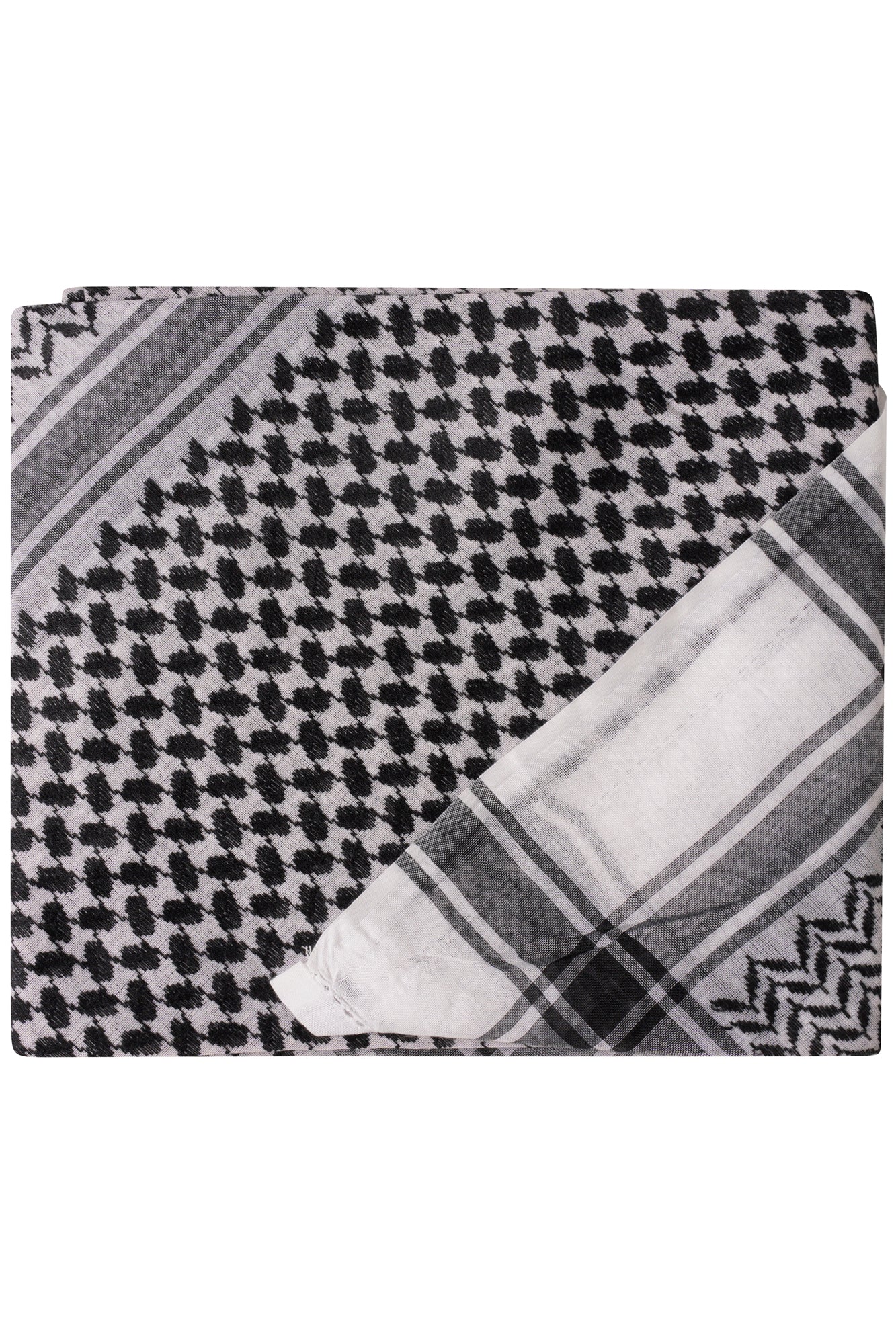 Black and White Arab Shemagh Headscarf