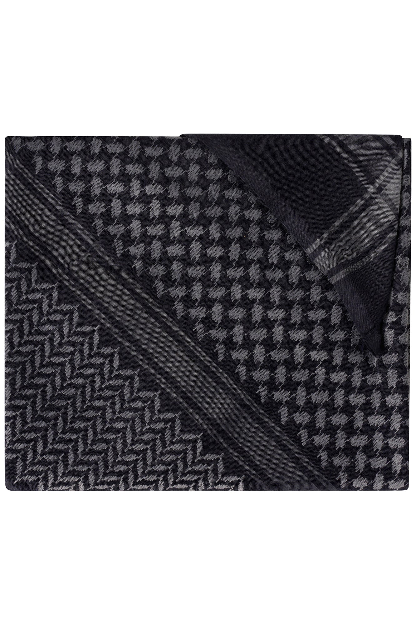 Black & Grey Arab Shemagh Headscarf