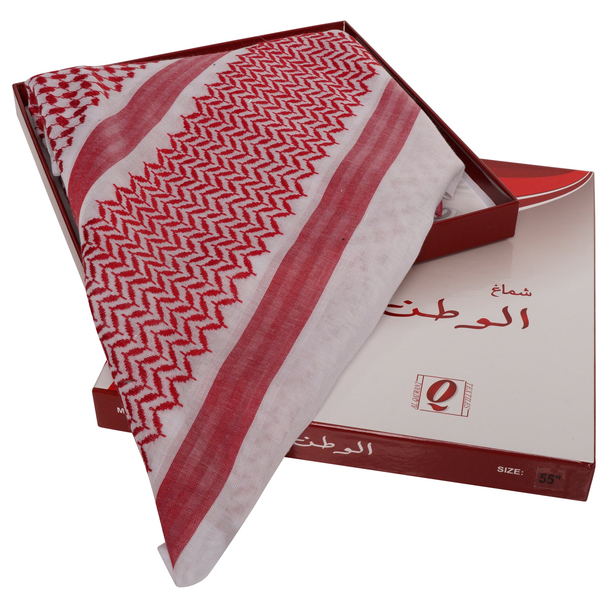 Premium Red & White Boxed Shemagh