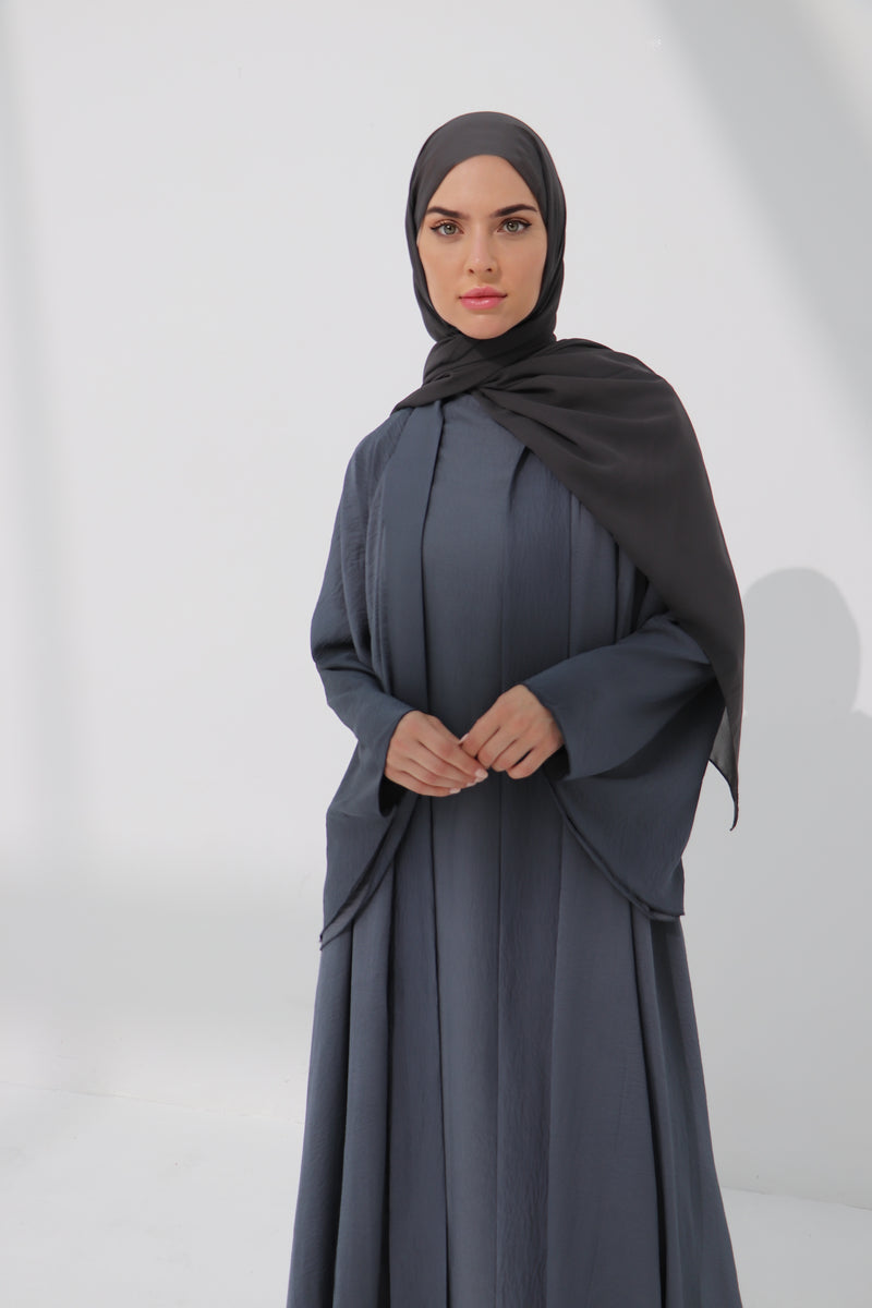 Grey Luxury Open Abaya