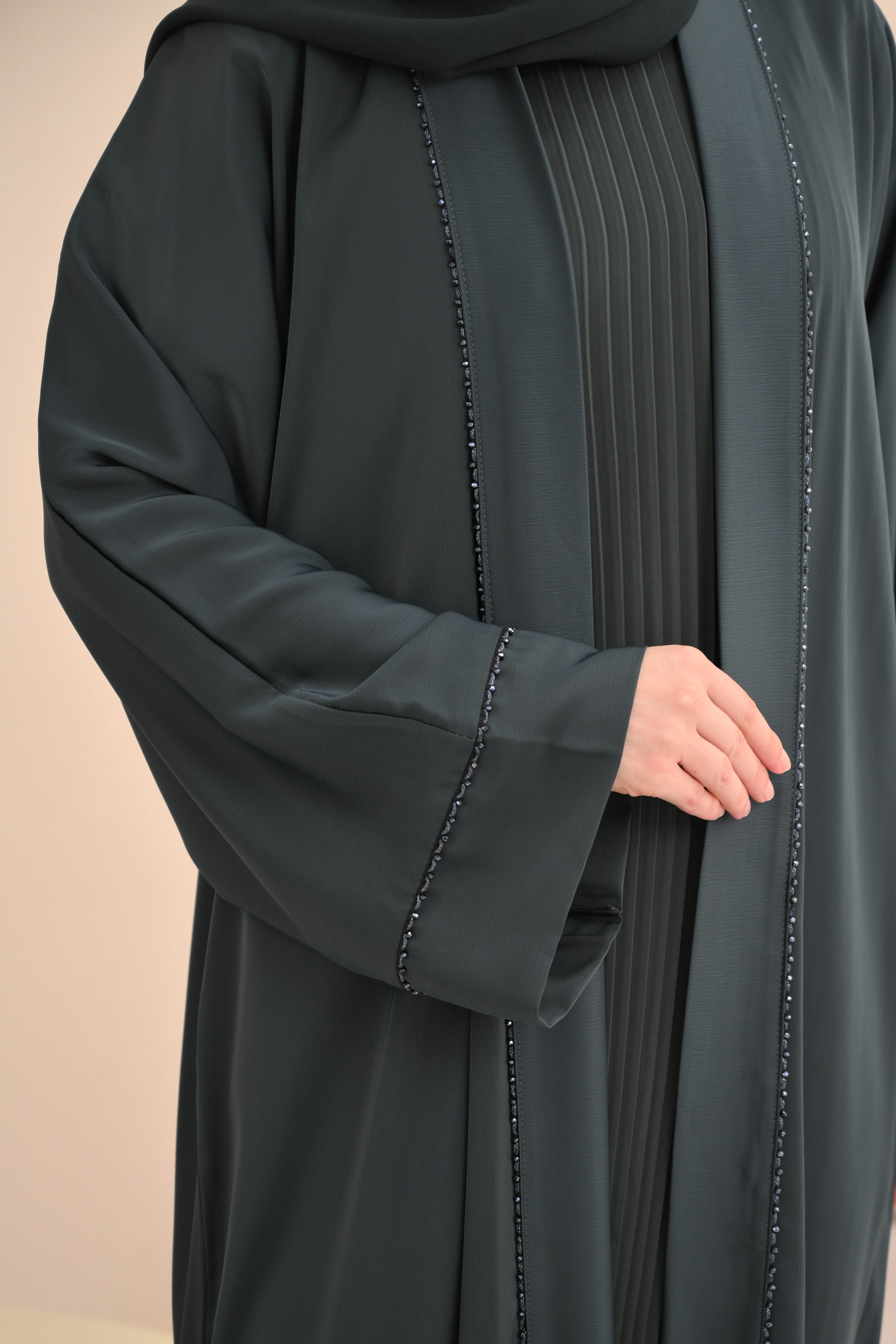 Forest Green Luxury Embellished Abaya