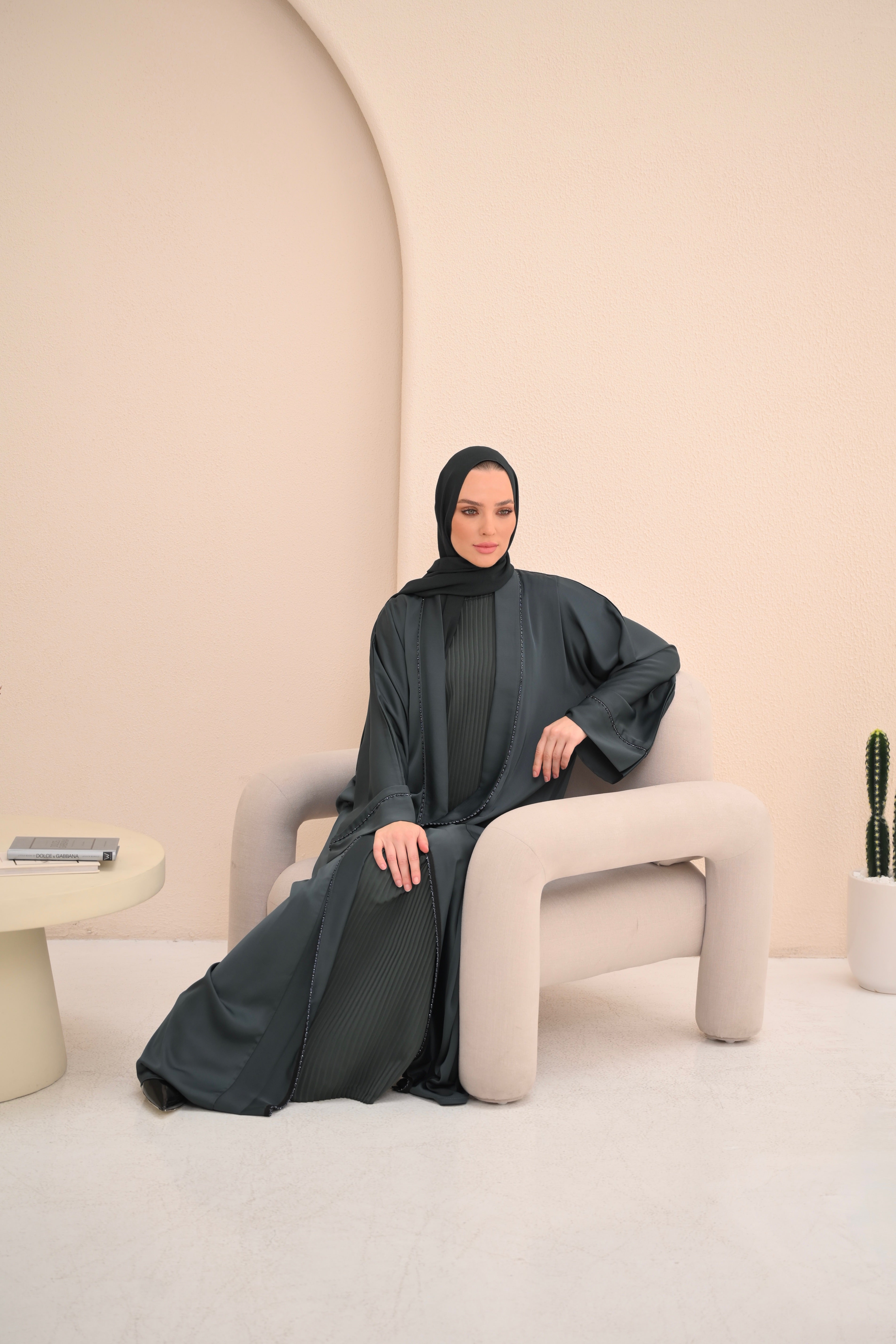 Forest Green Luxury Embellished Abaya