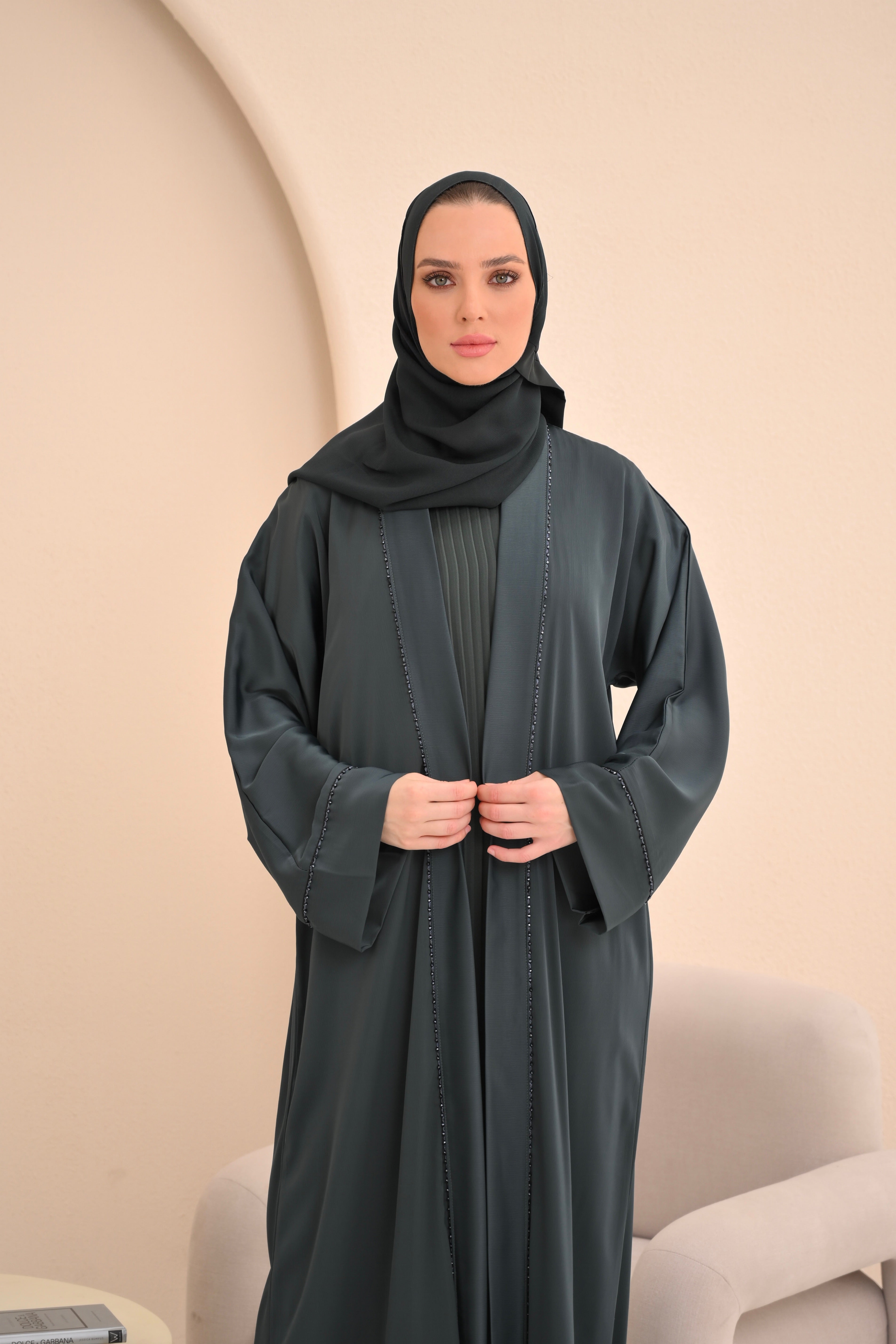 Forest Green Luxury Embellished Abaya