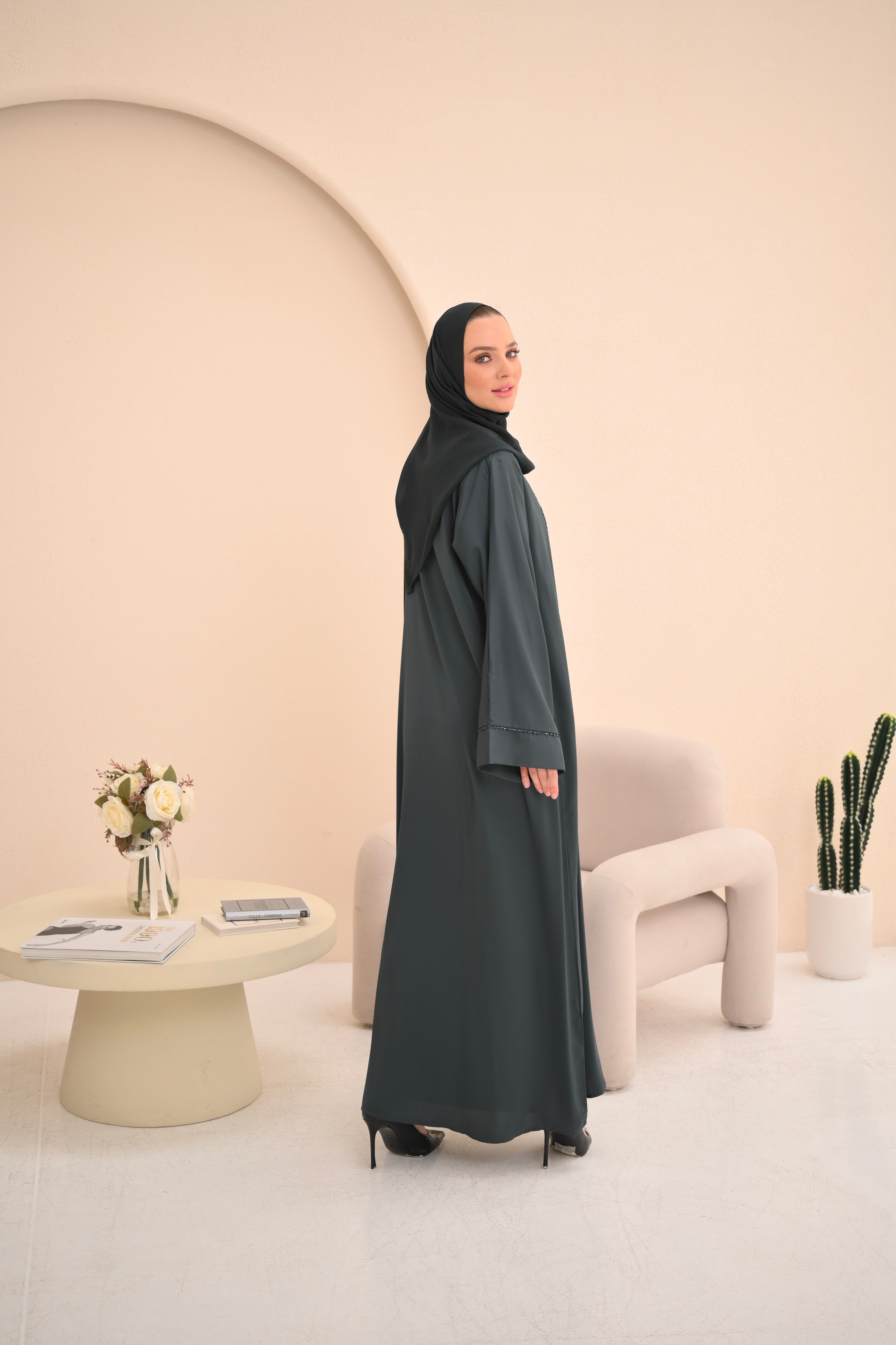 Forest Green Luxury Embellished Abaya