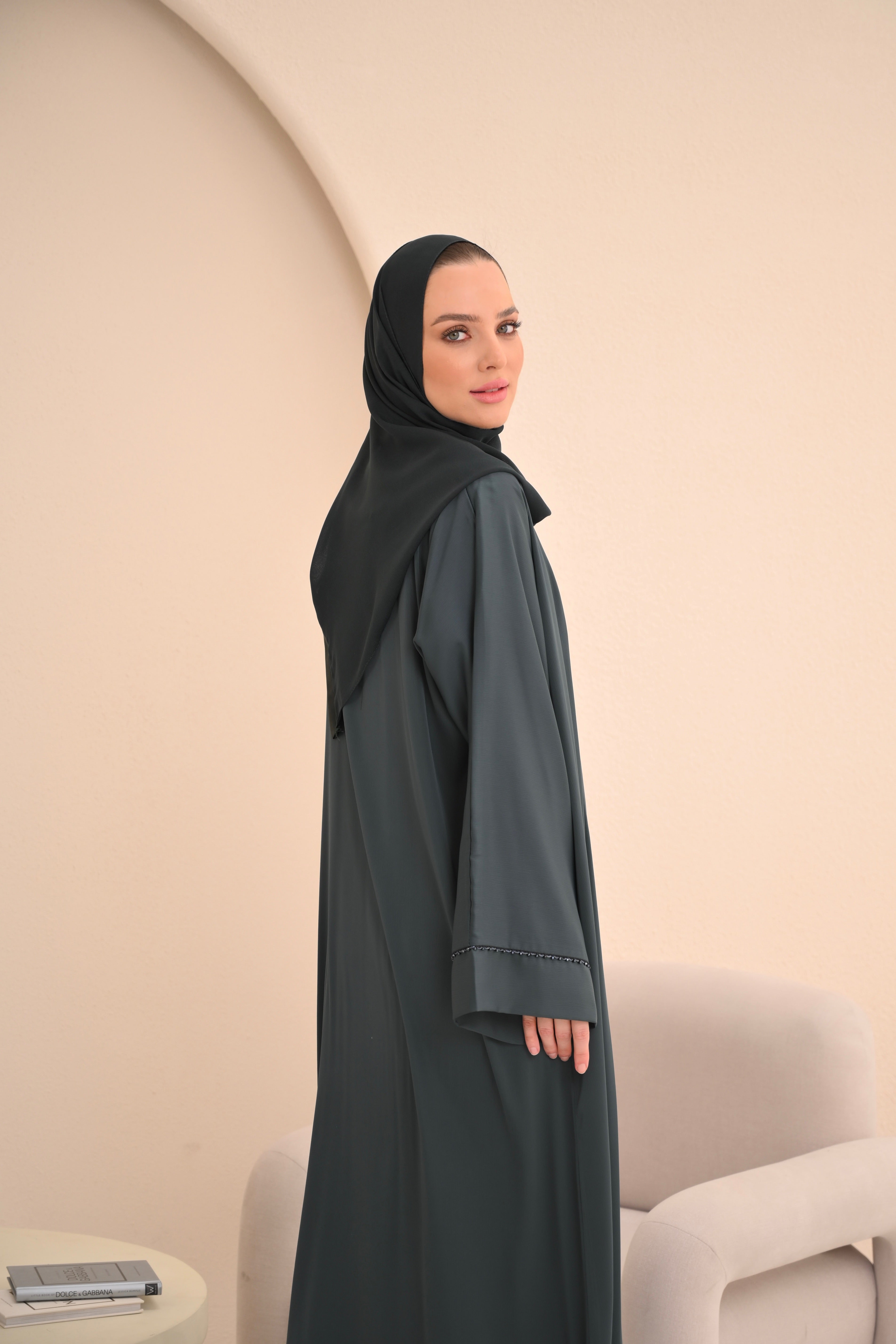 Forest Green Luxury Embellished Abaya