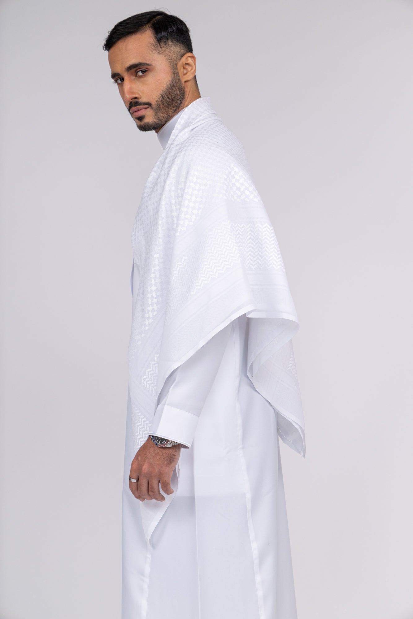 White Arab Shemagh Headscarf 100% Cotton