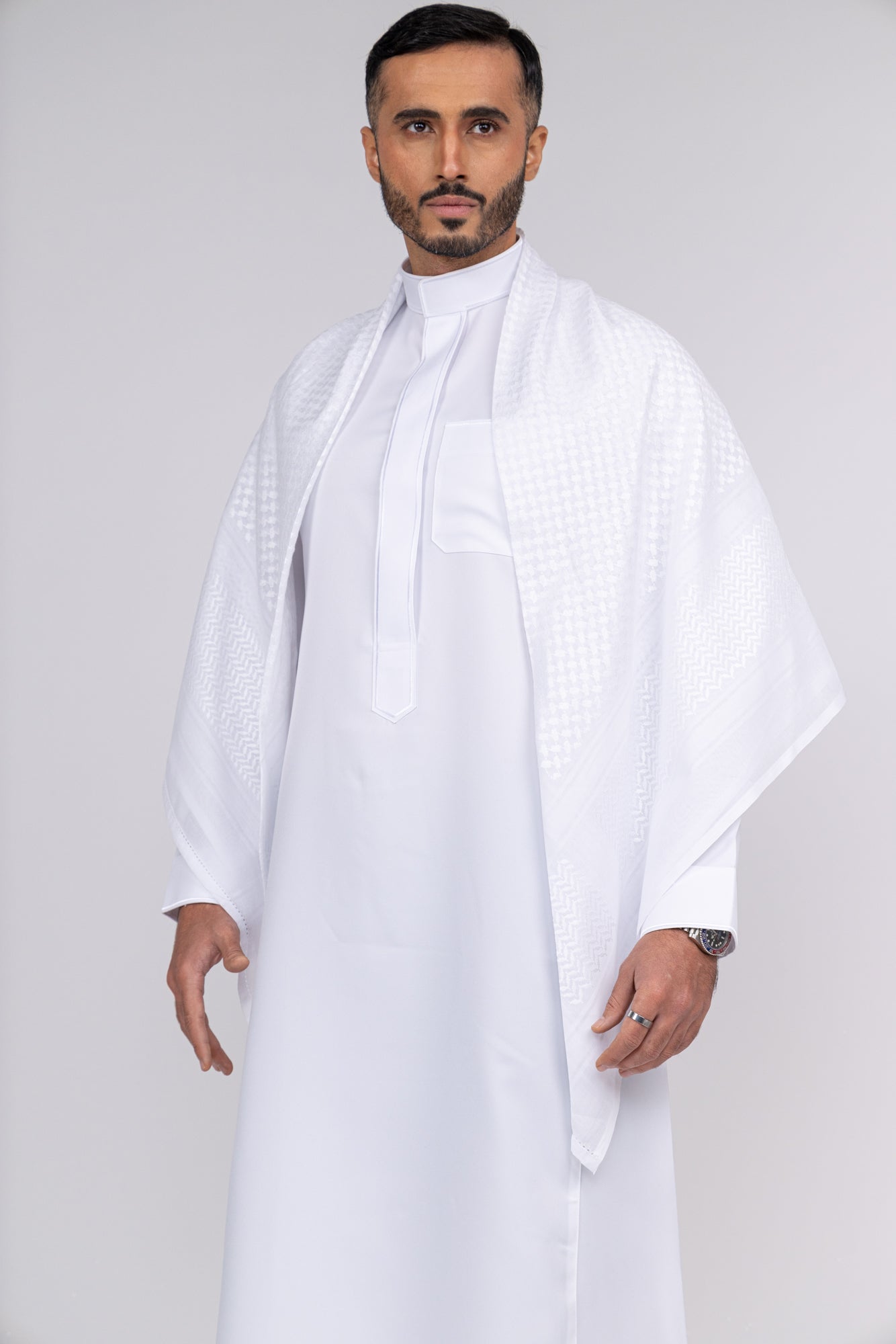 White Arab Shemagh Headscarf 100% Cotton