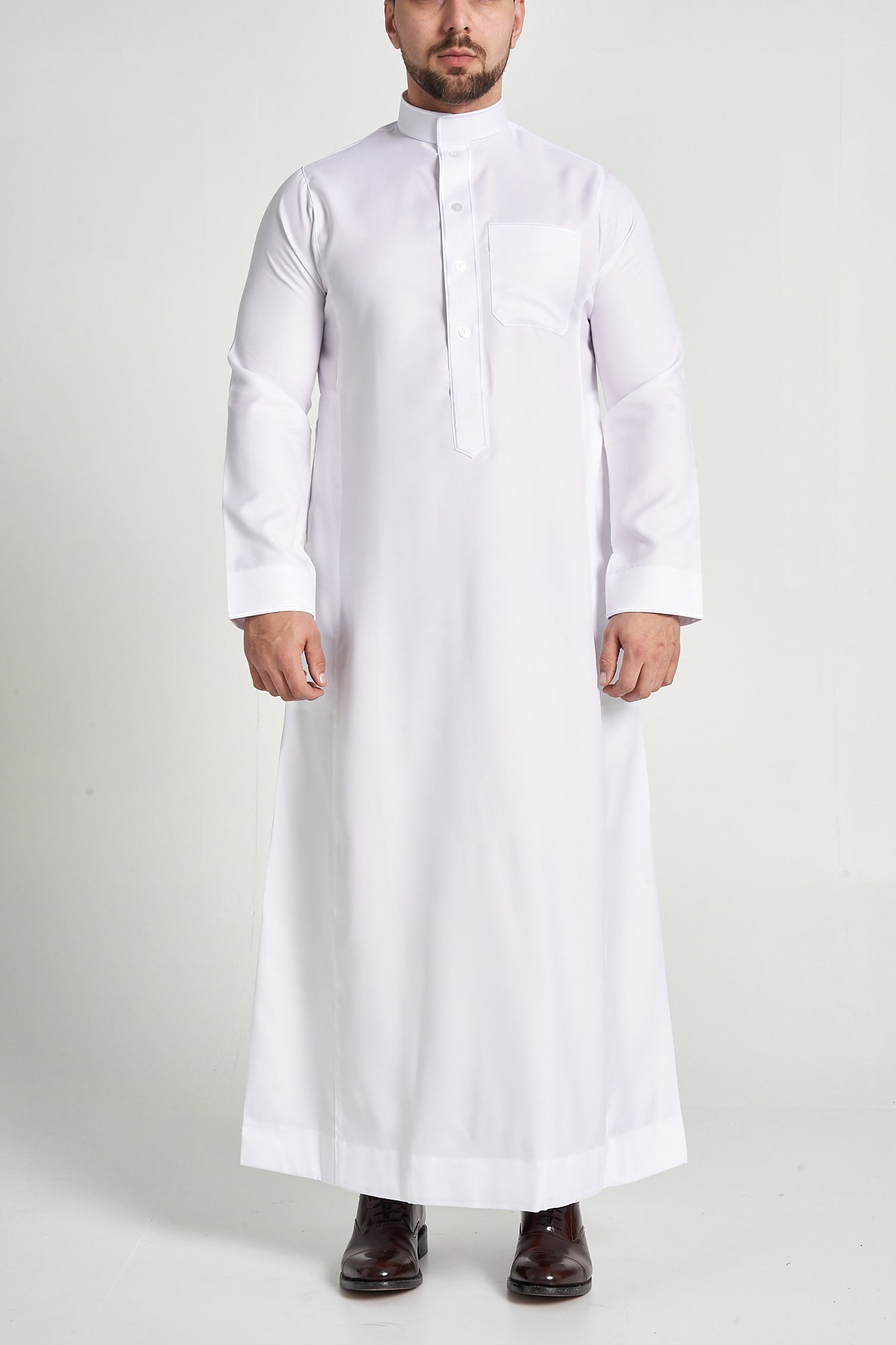 White Al-Aseel Embroidered Thobe