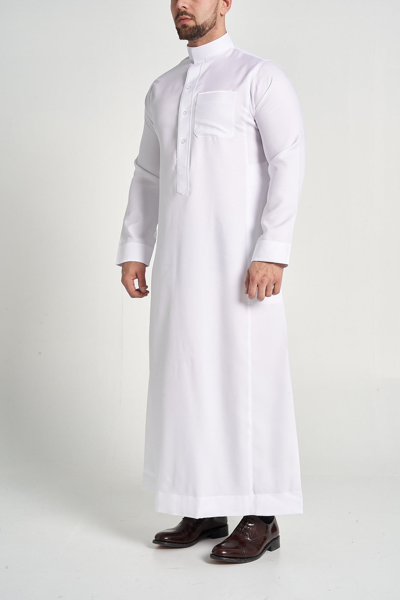 White Al-Aseel Embroidered Thobe