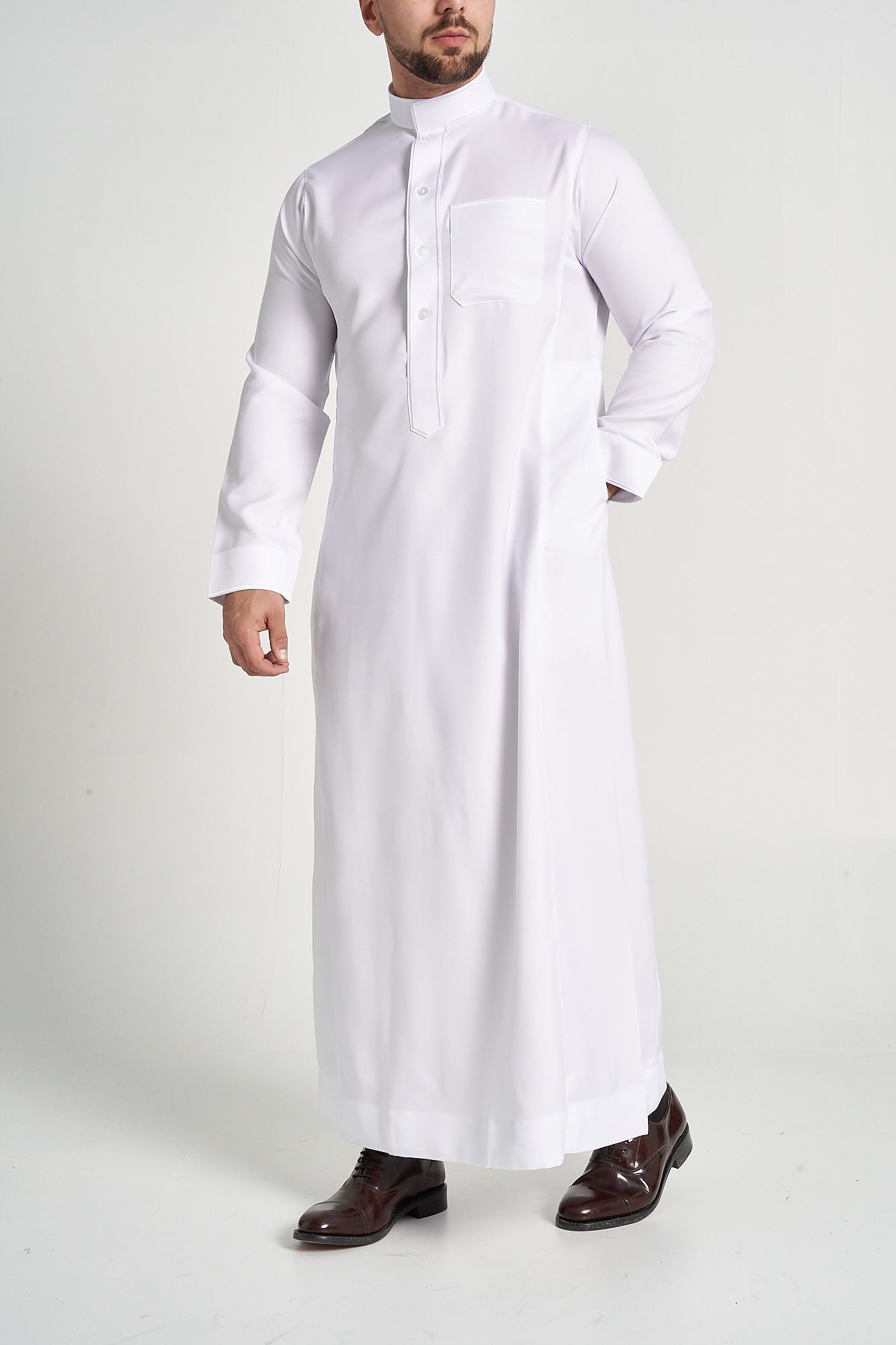 White Al-Aseel Embroidered Thobe