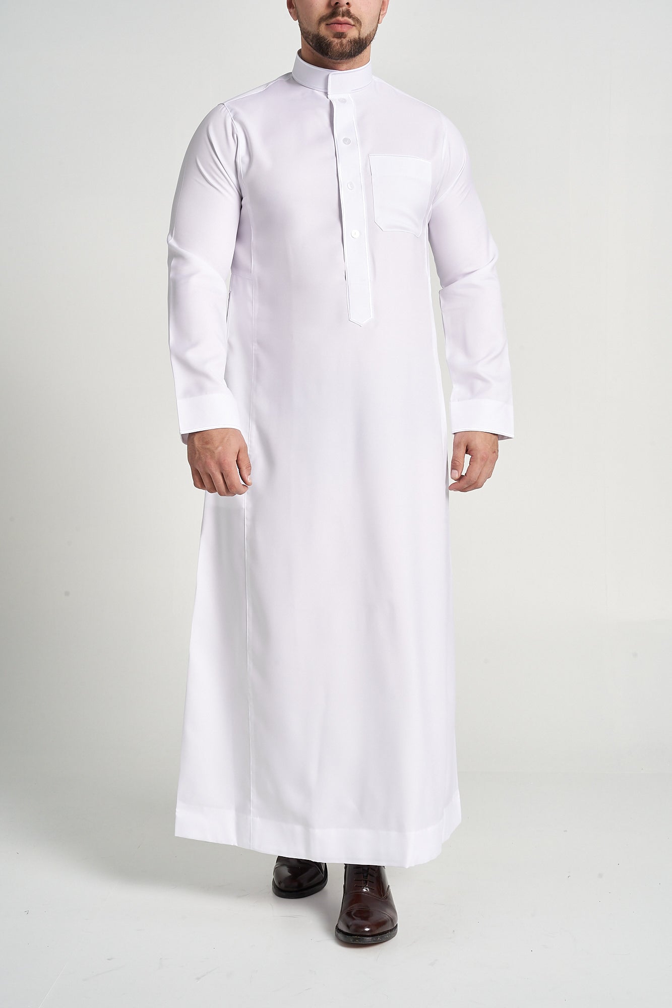 White Al-Aseel Embroidered Thobe