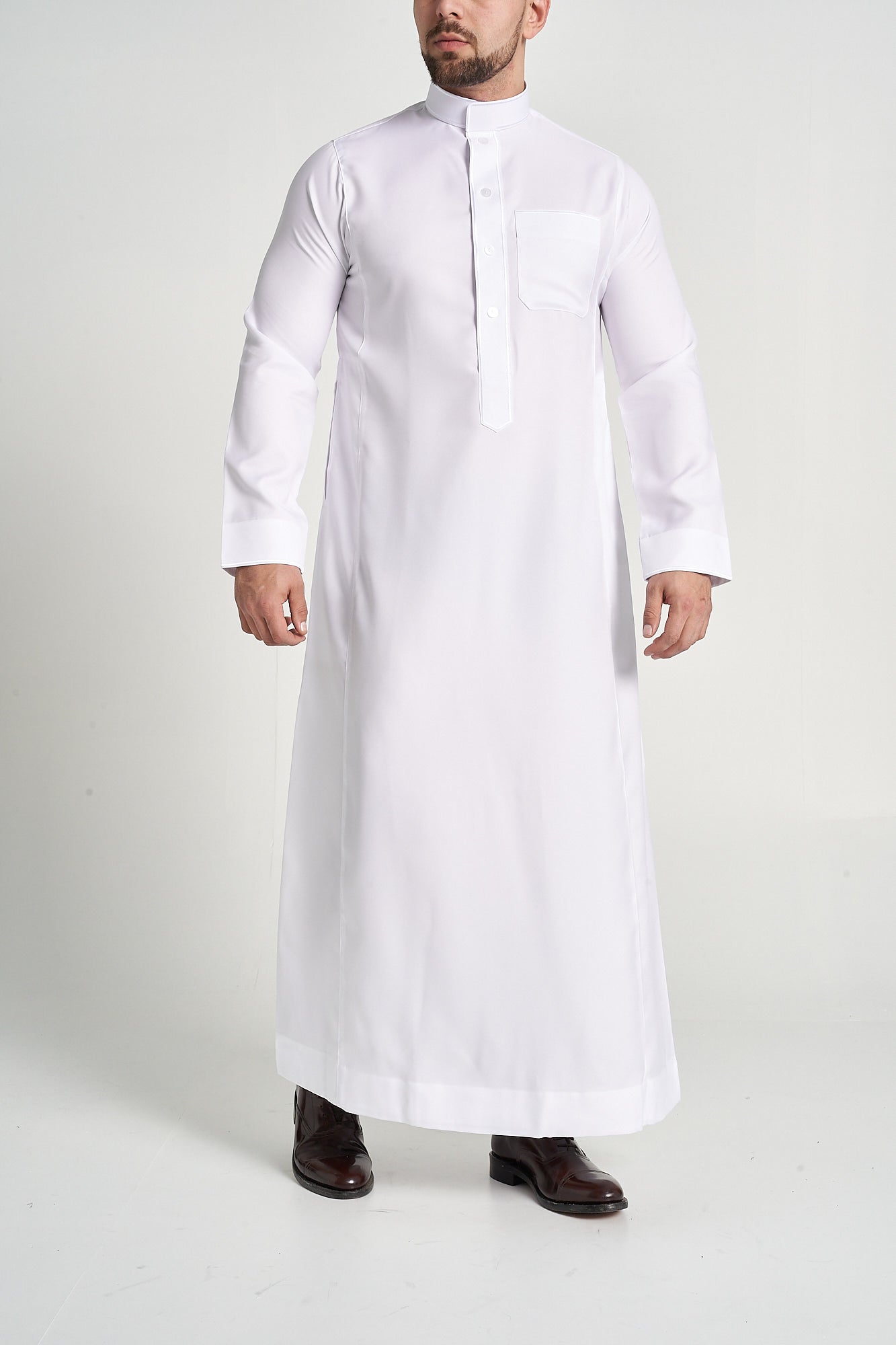 White Al-Aseel Embroidered Thobe