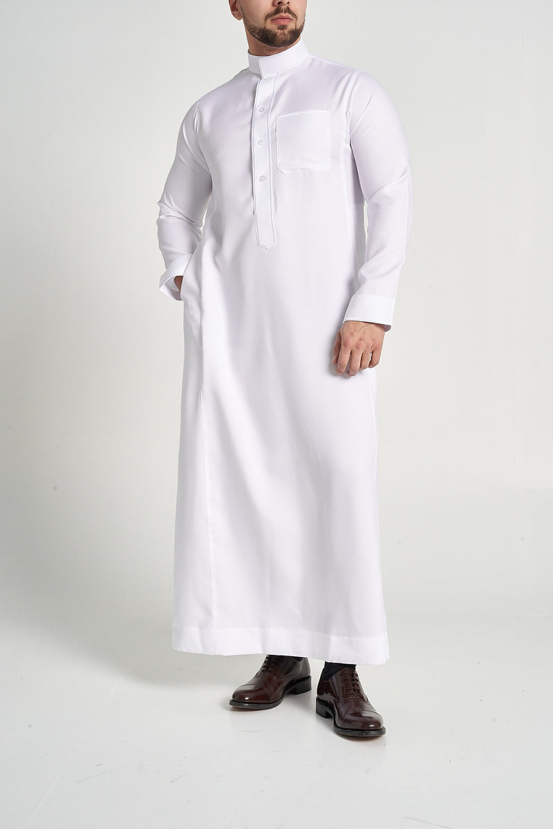 White Al-Aseel Embroidered Thobe