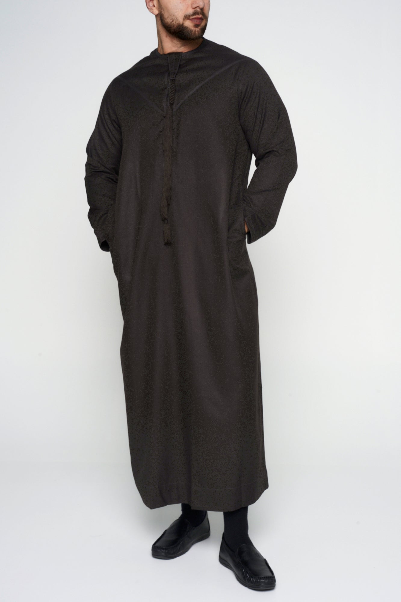 Chocolate Brown Cashmere Wool Emirati Thobe