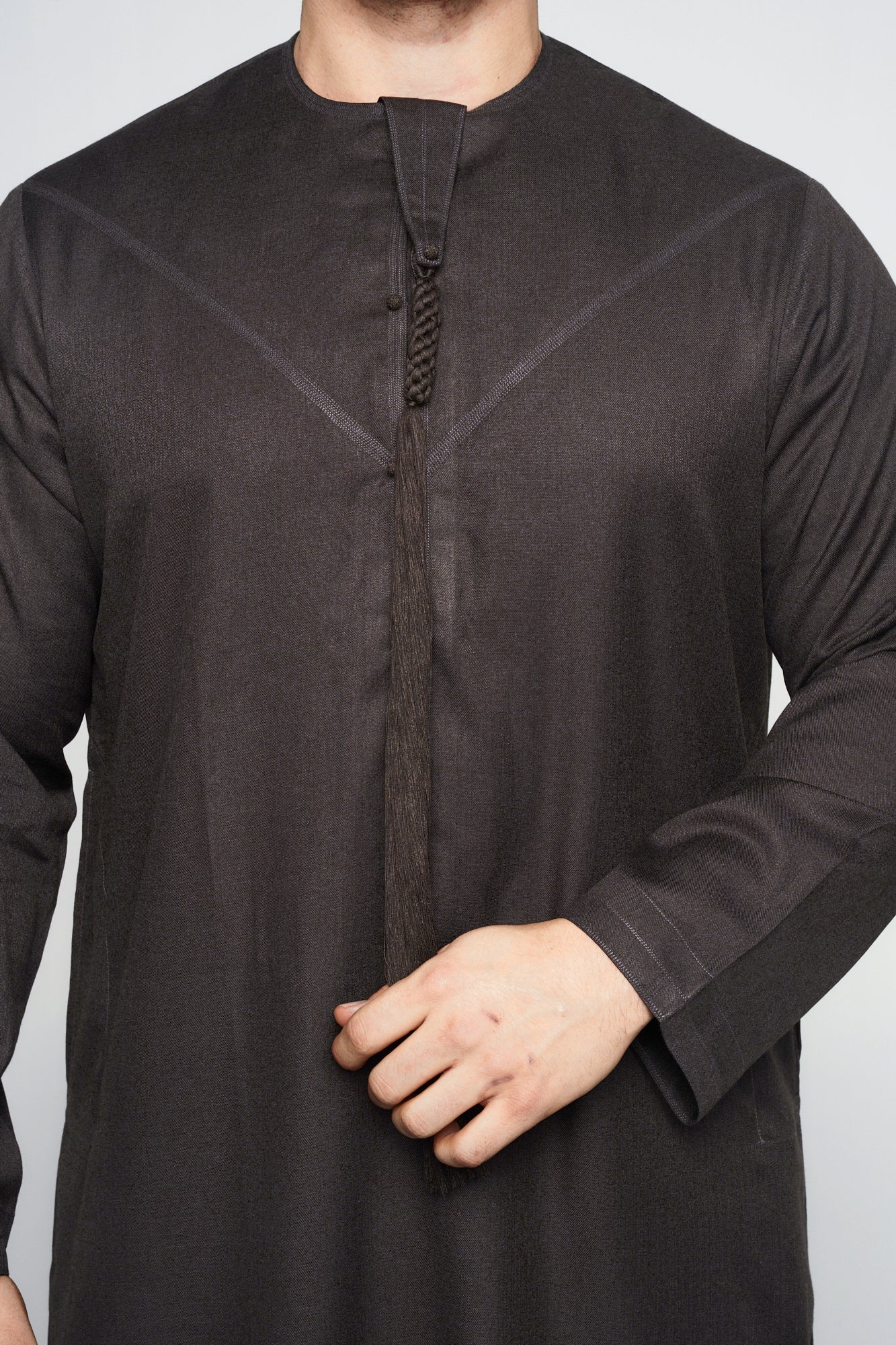 Chocolate Brown Cashmere Wool Emirati Thobe