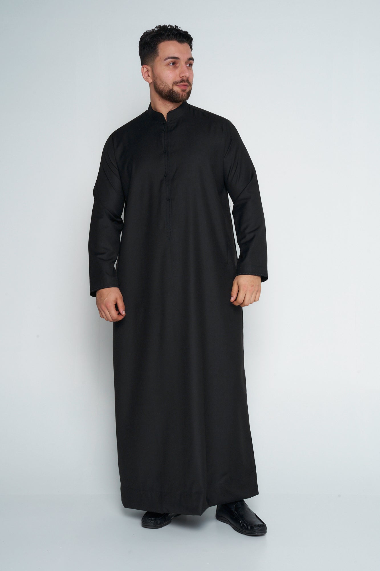 Black Cashmere Wool Bahraini Thobe