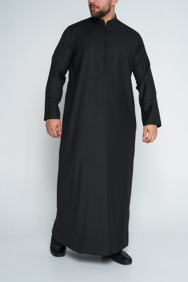 Black Cashmere Wool Bahraini Thobe