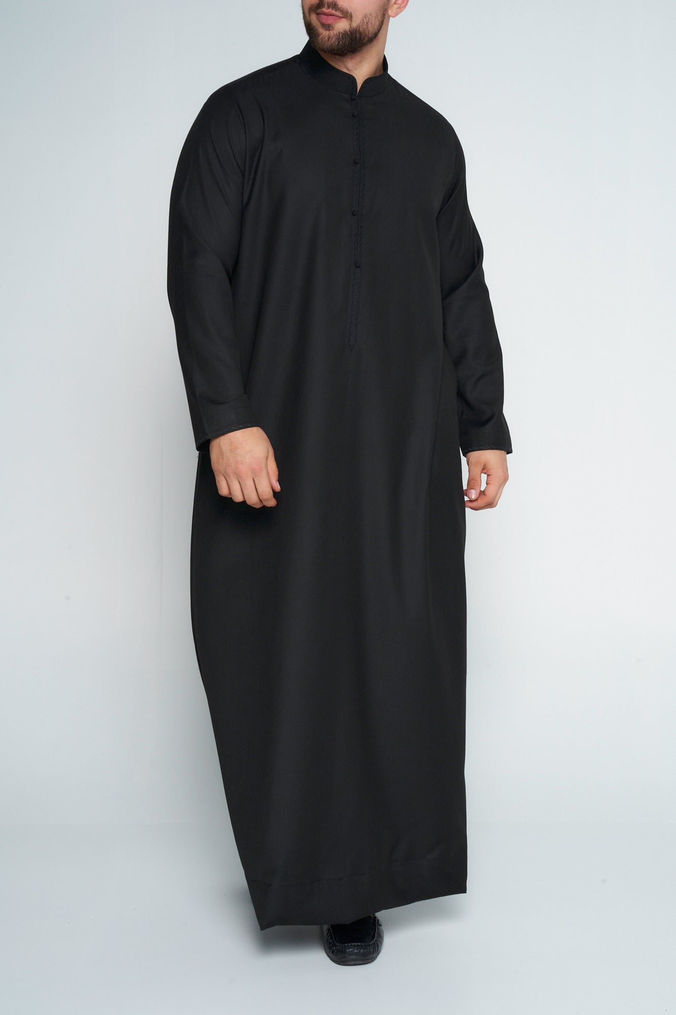 Black Cashmere Wool Bahraini Thobe