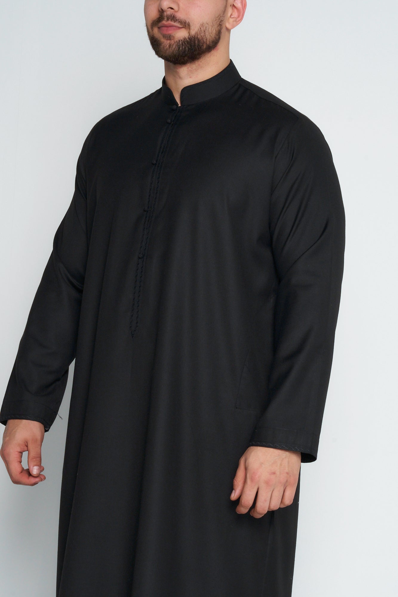 Black Cashmere Wool Bahraini Thobe