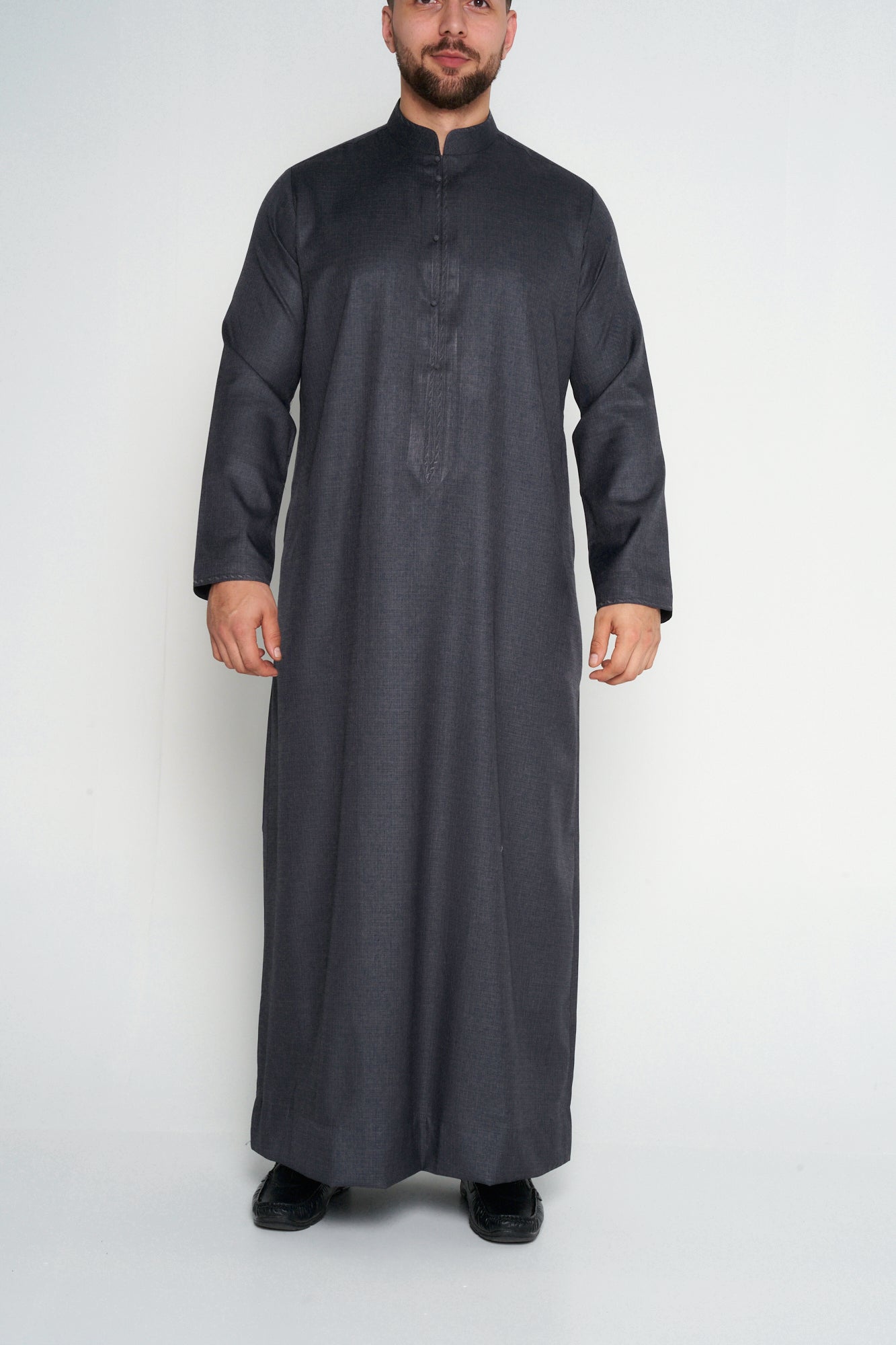 Grey Cashmere Wool Bahraini Thobe