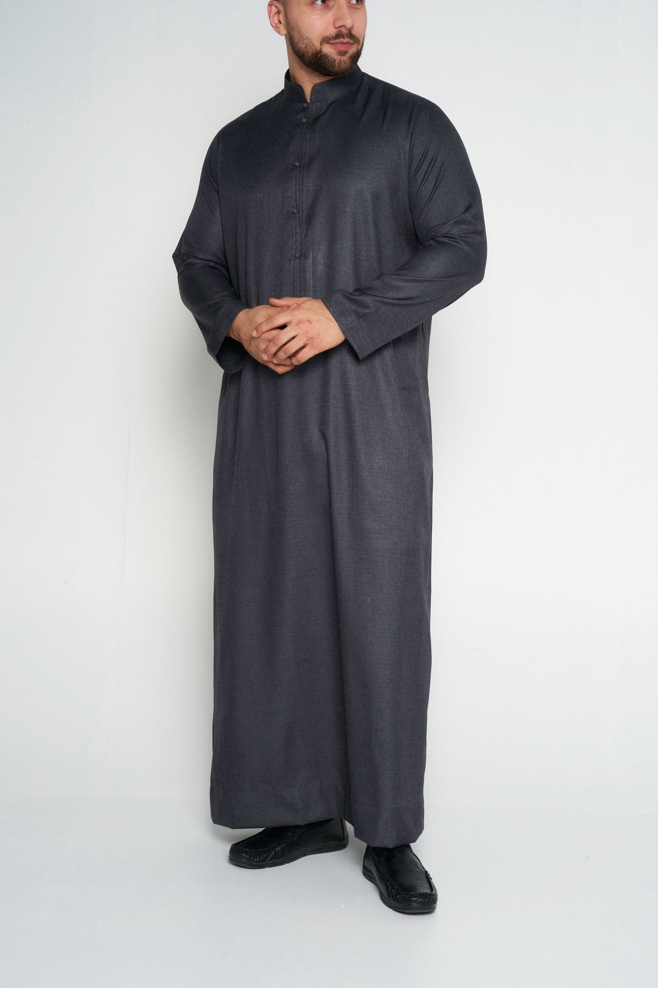 Grey Cashmere Wool Bahraini Thobe