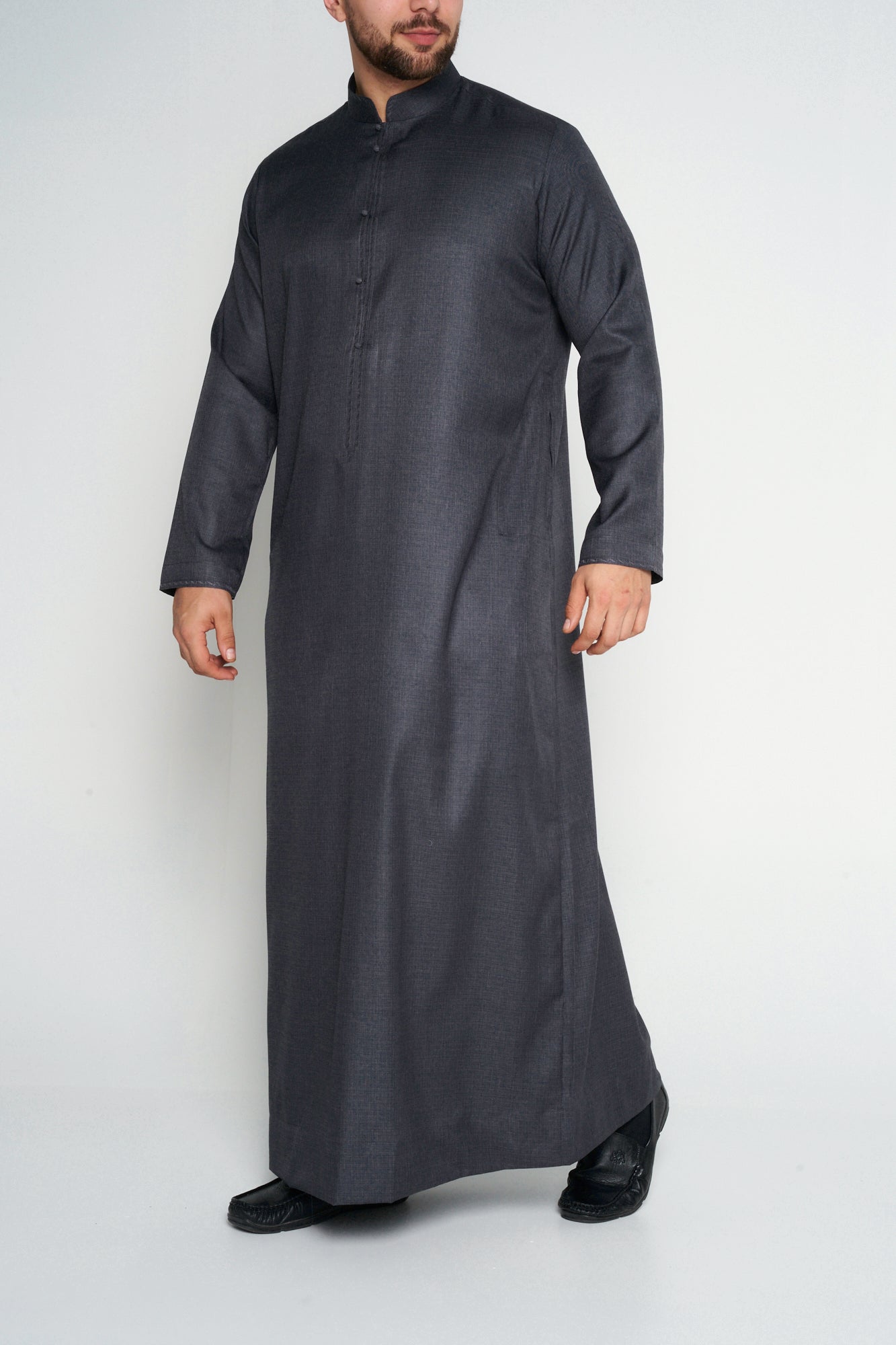 Grey Cashmere Wool Bahraini Thobe