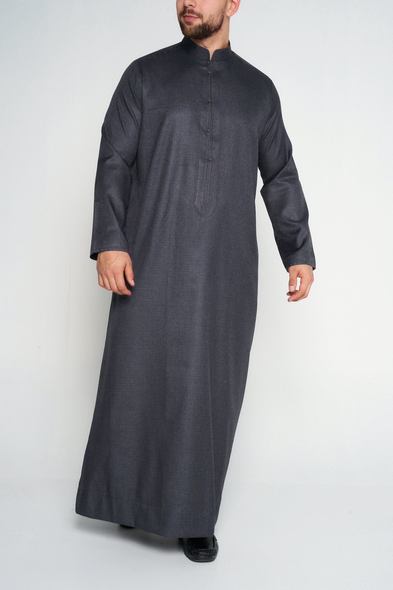 Grey Cashmere Wool Bahraini Thobe