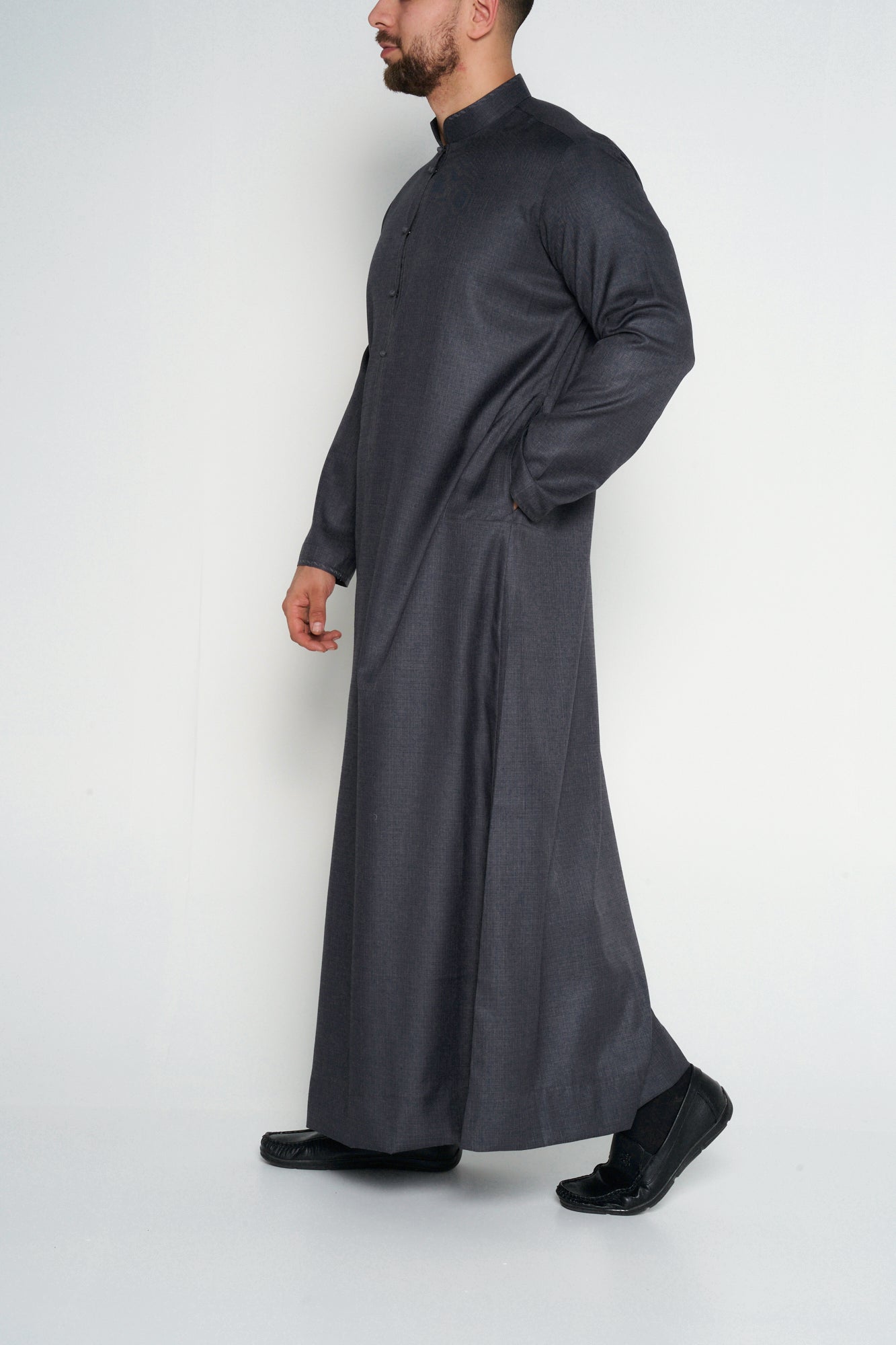 Grey Cashmere Wool Bahraini Thobe