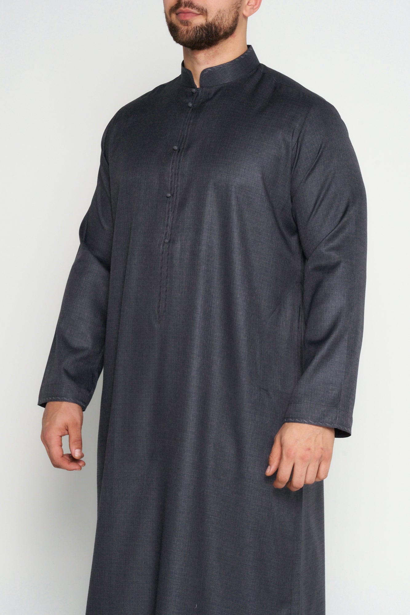 Grey Cashmere Wool Bahraini Thobe