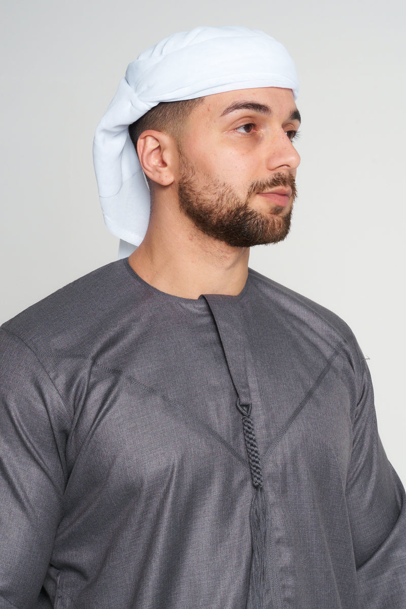 Mens Ready Made White Arab Hat Shemagh