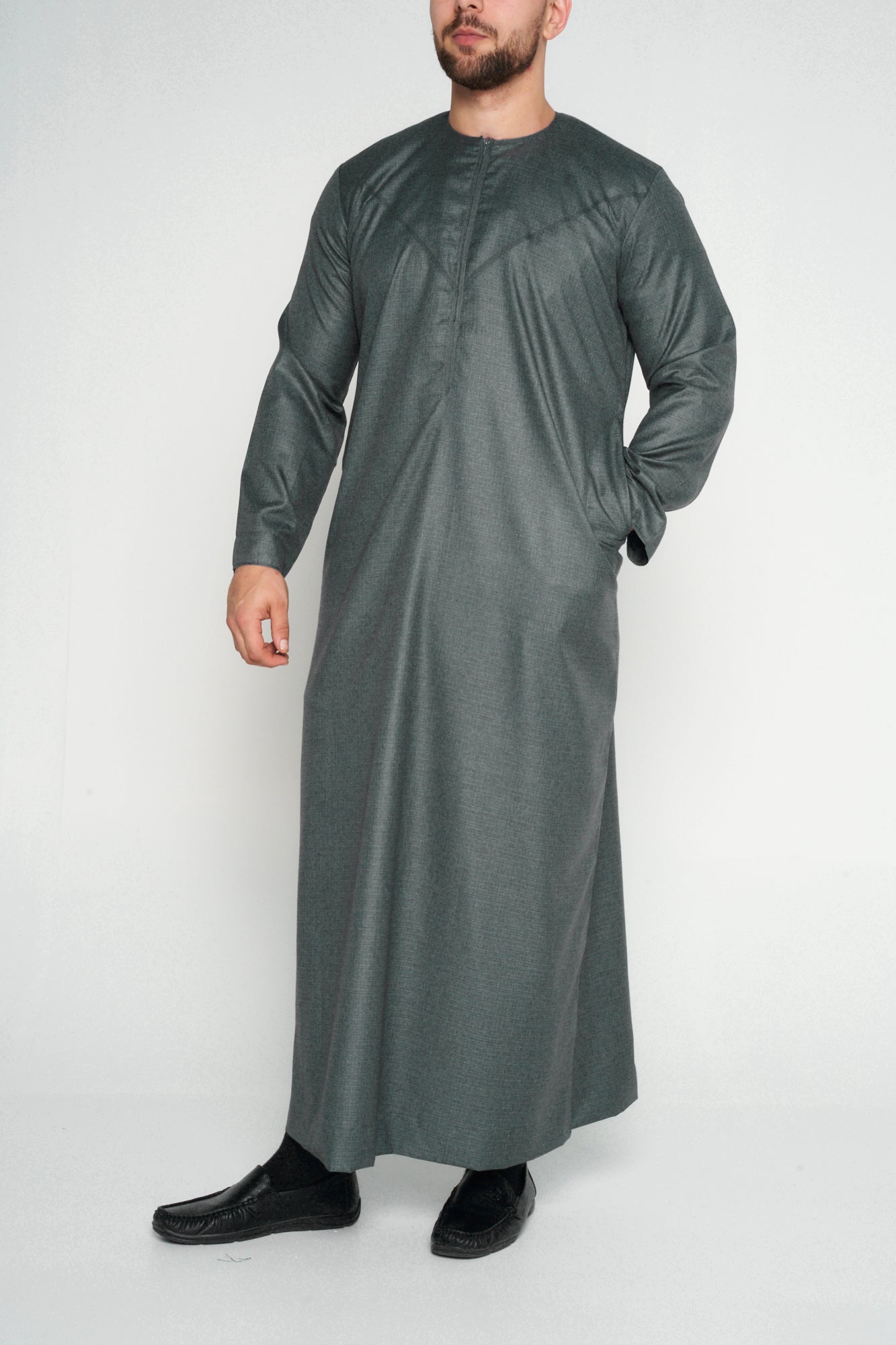 Premium Shadow Grey Emirati Thobe