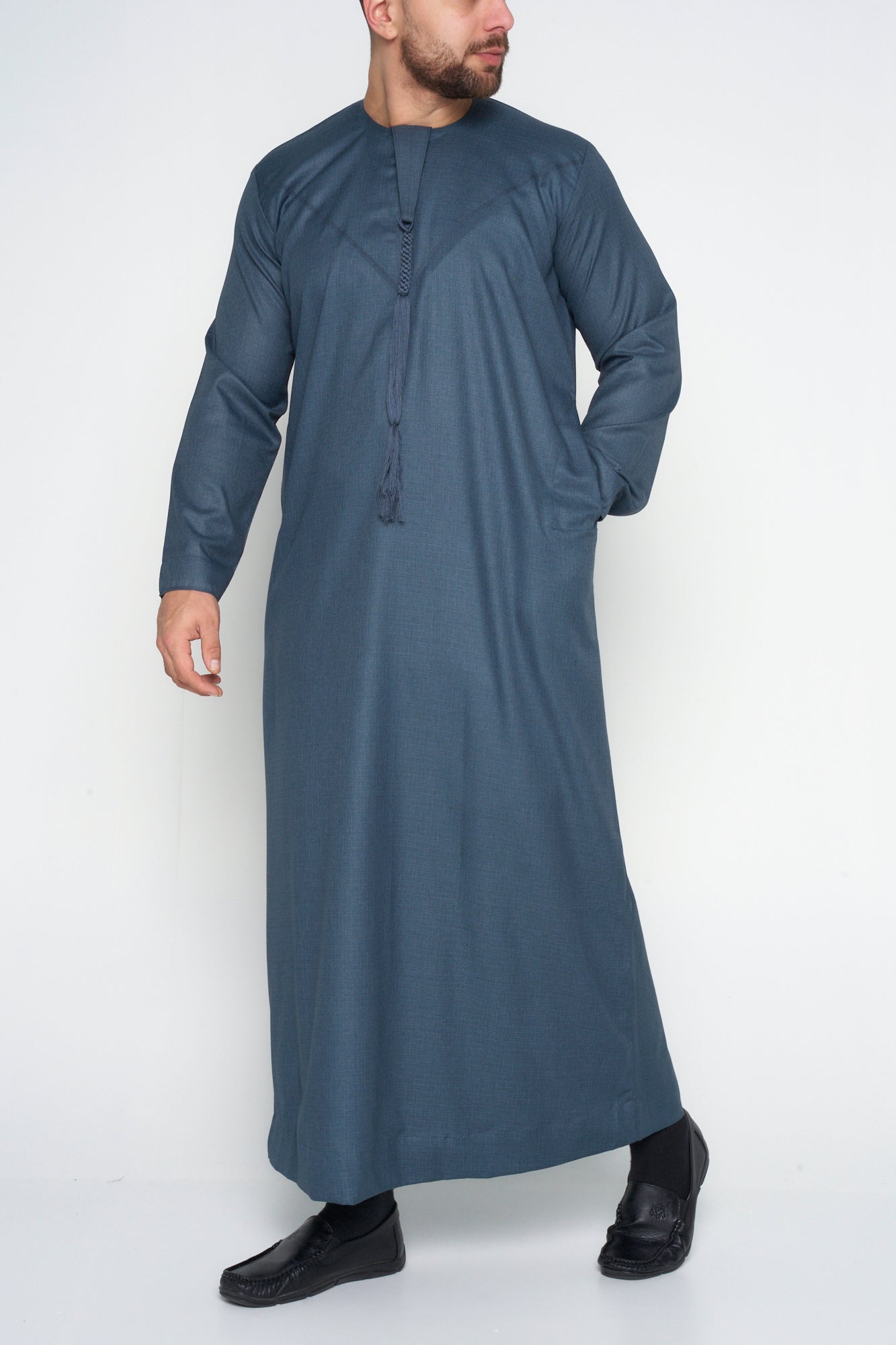 Premium Teal Grey Emirati Thobe