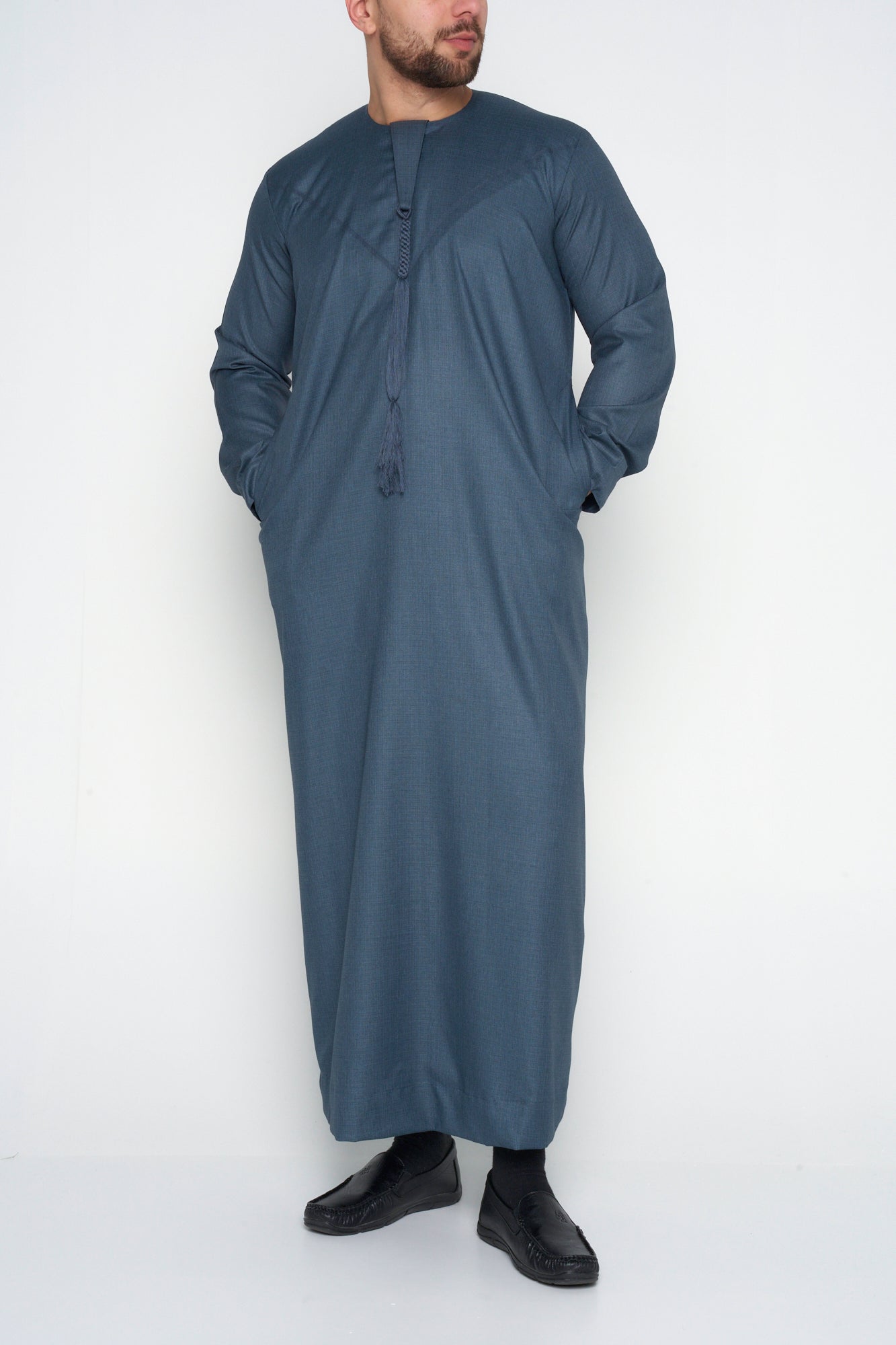 Premium Teal Grey Emirati Thobe