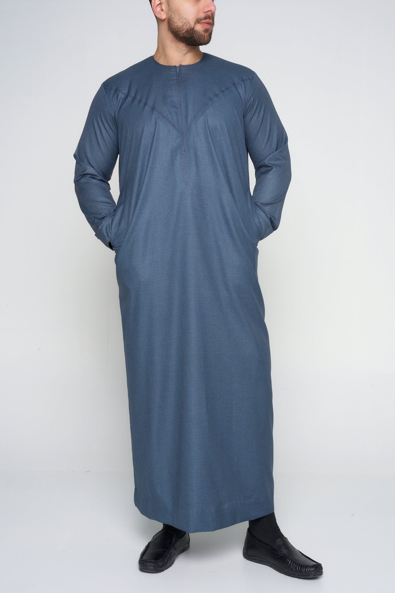 Premium Teal Grey Emirati Thobe