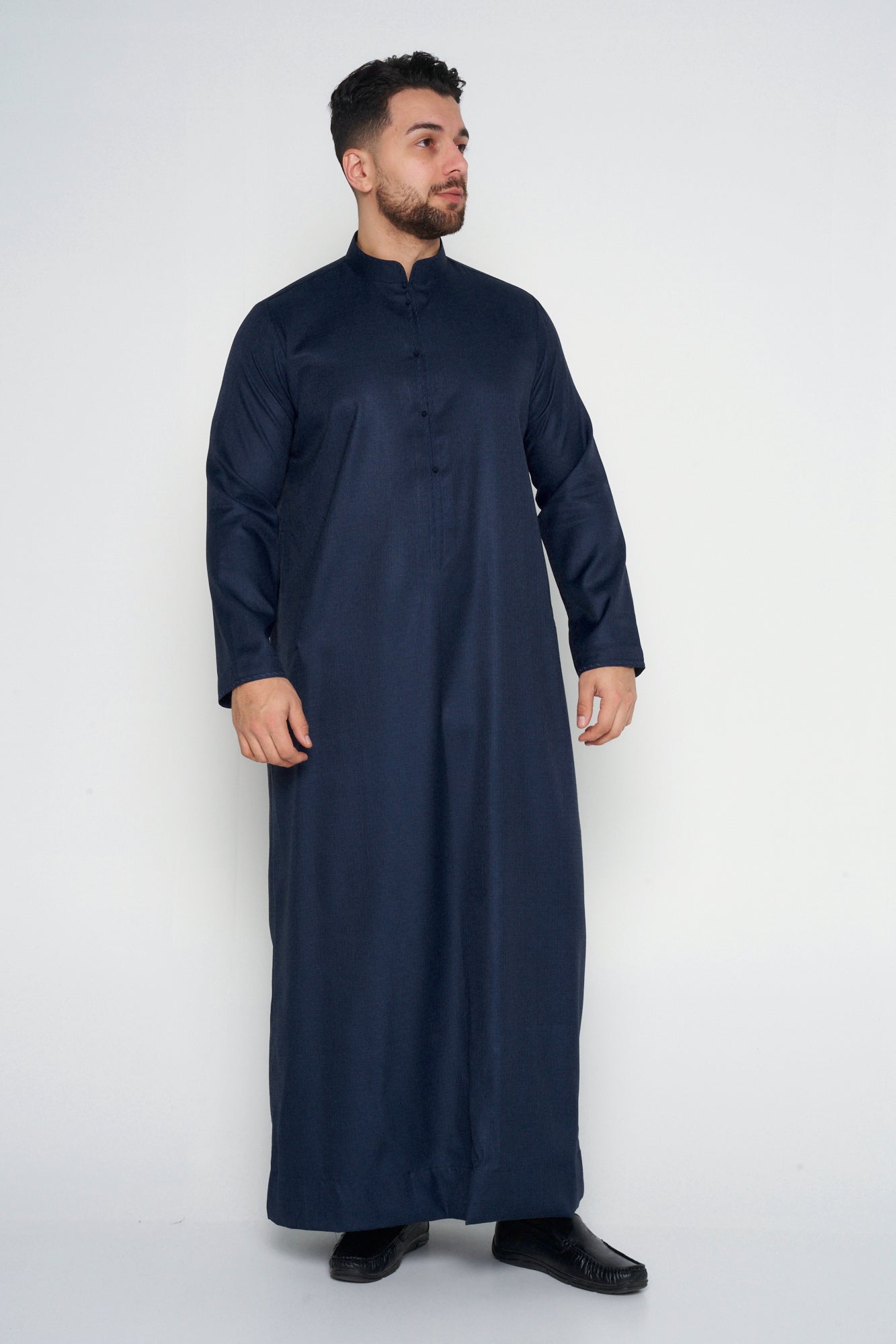 Midnight Blue Cashmere Wool Bahraini Thobe