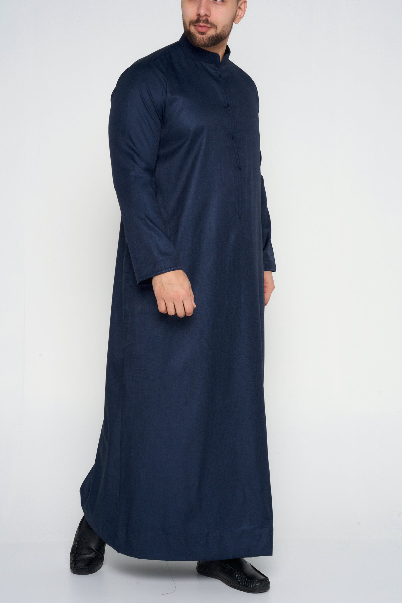 Midnight Blue Cashmere Wool Bahraini Thobe