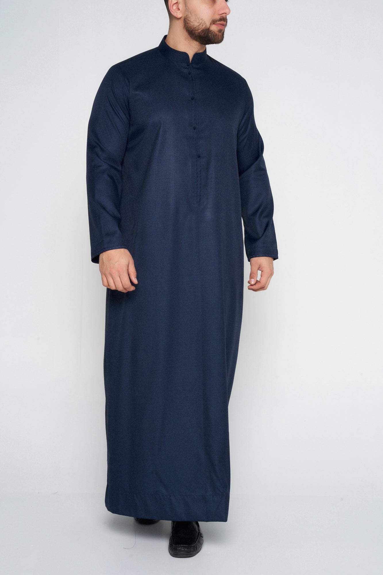 Midnight Blue Cashmere Wool Bahraini Thobe