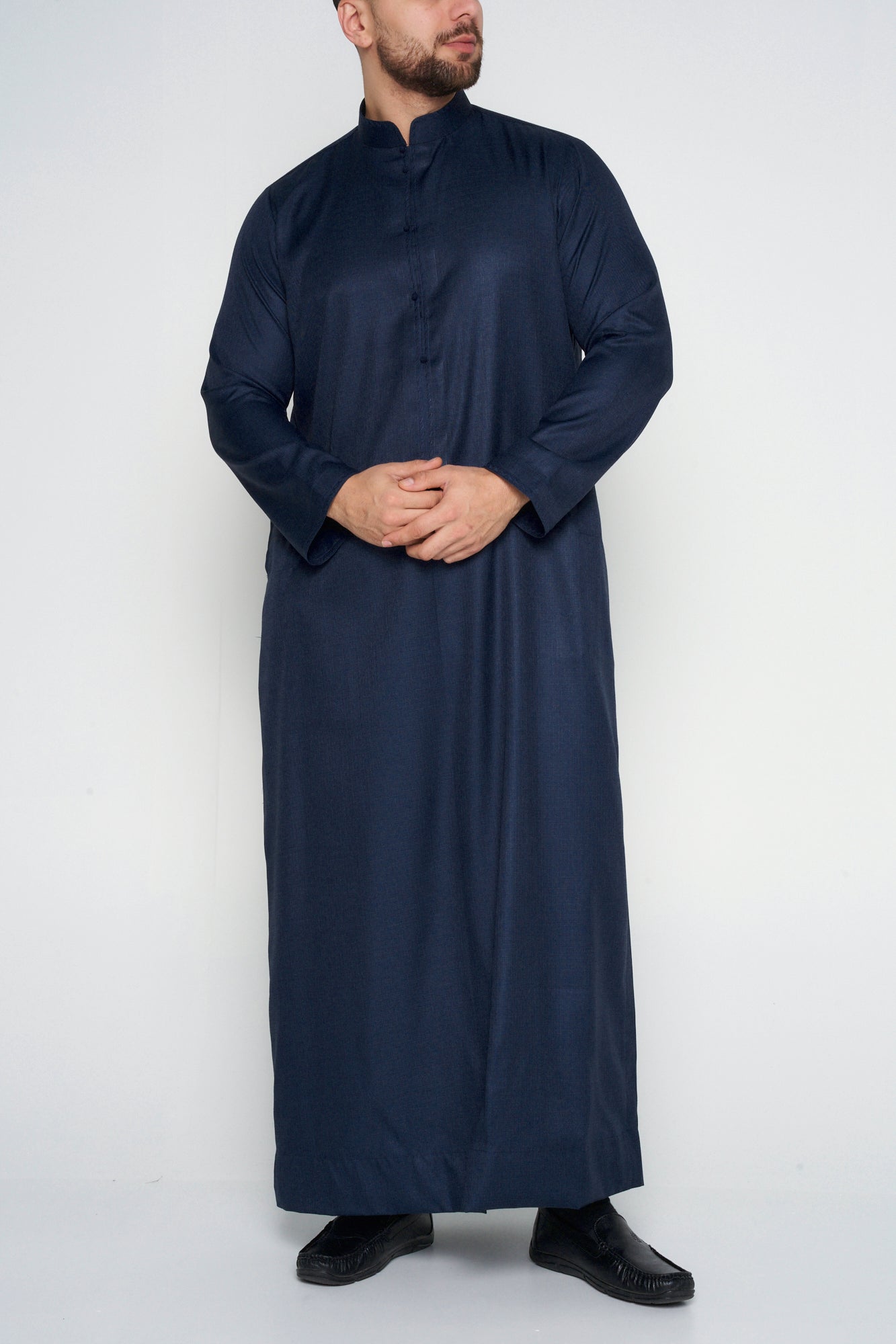 Midnight Blue Cashmere Wool Bahraini Thobe