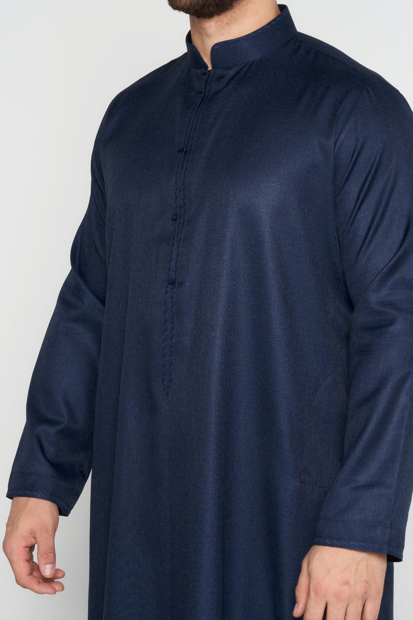 Midnight Blue Cashmere Wool Bahraini Thobe