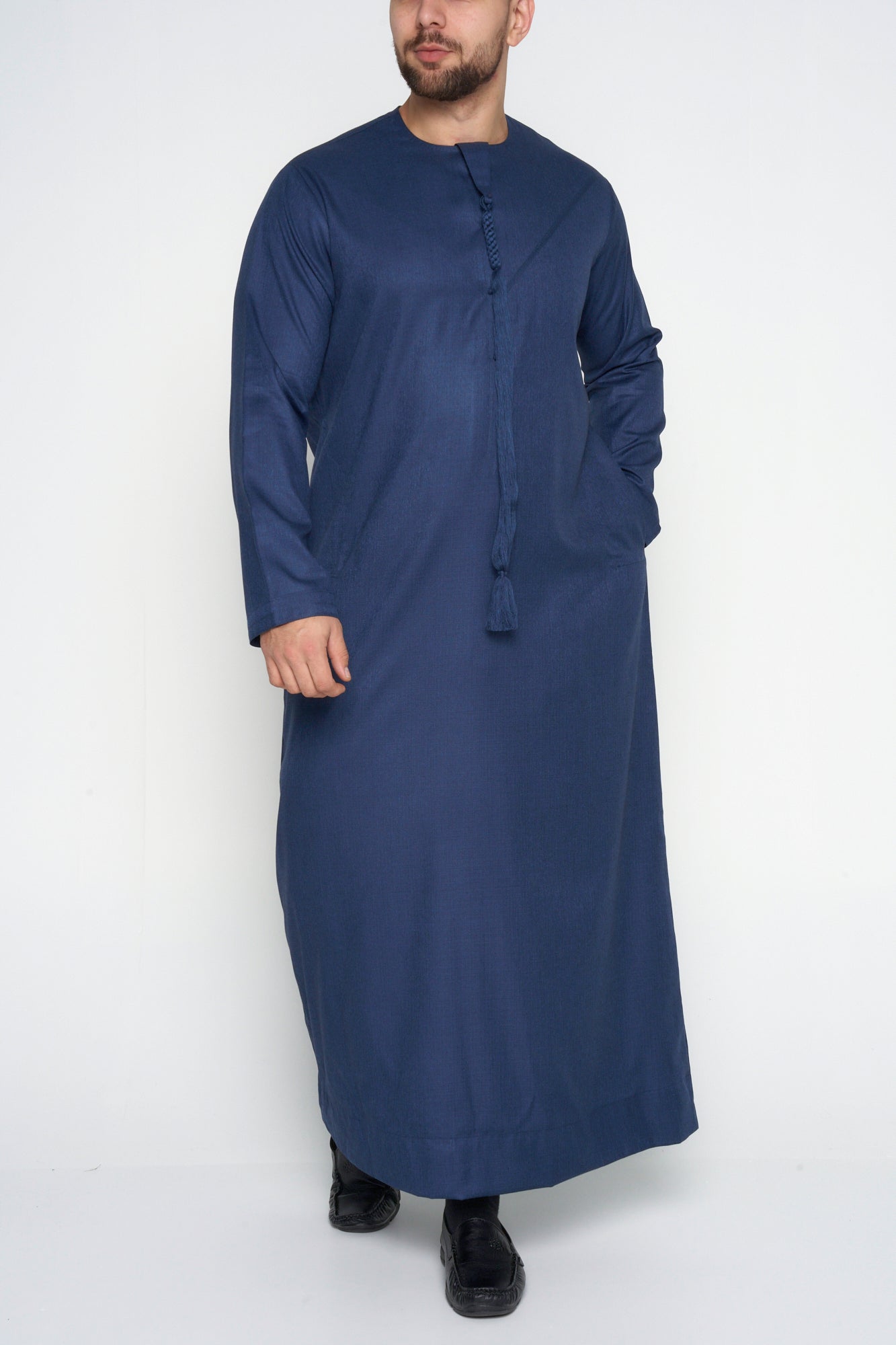 Midnight Blue Cashmere Wool Emirati Thobe