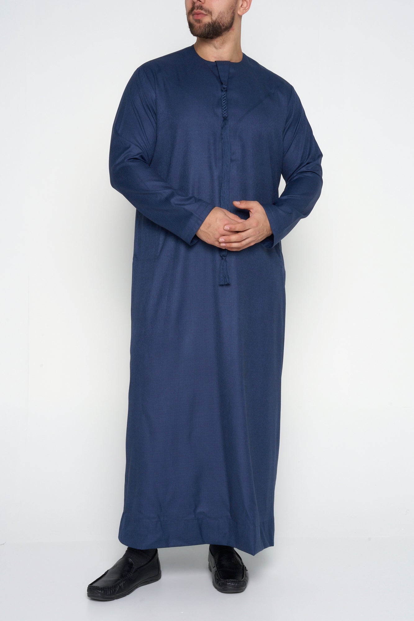 Midnight Blue Cashmere Wool Emirati Thobe