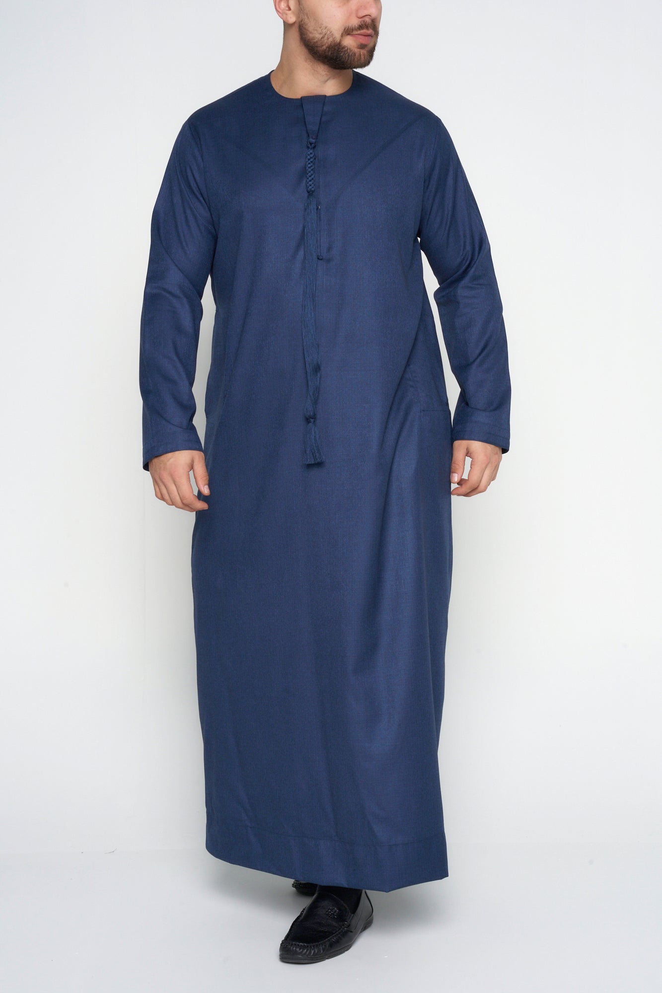 Midnight Blue Cashmere Wool Emirati Thobe