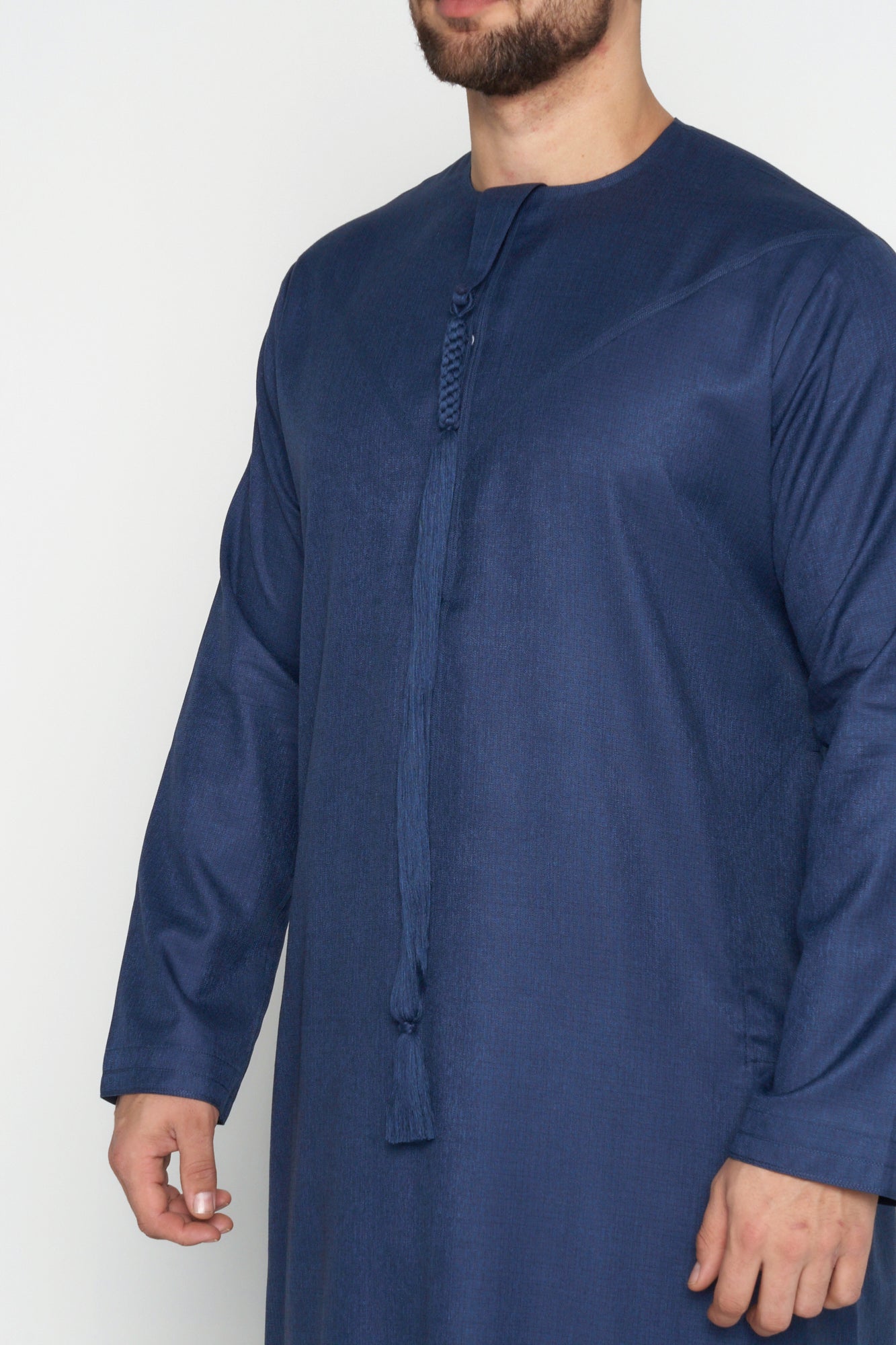 Midnight Blue Cashmere Wool Emirati Thobe