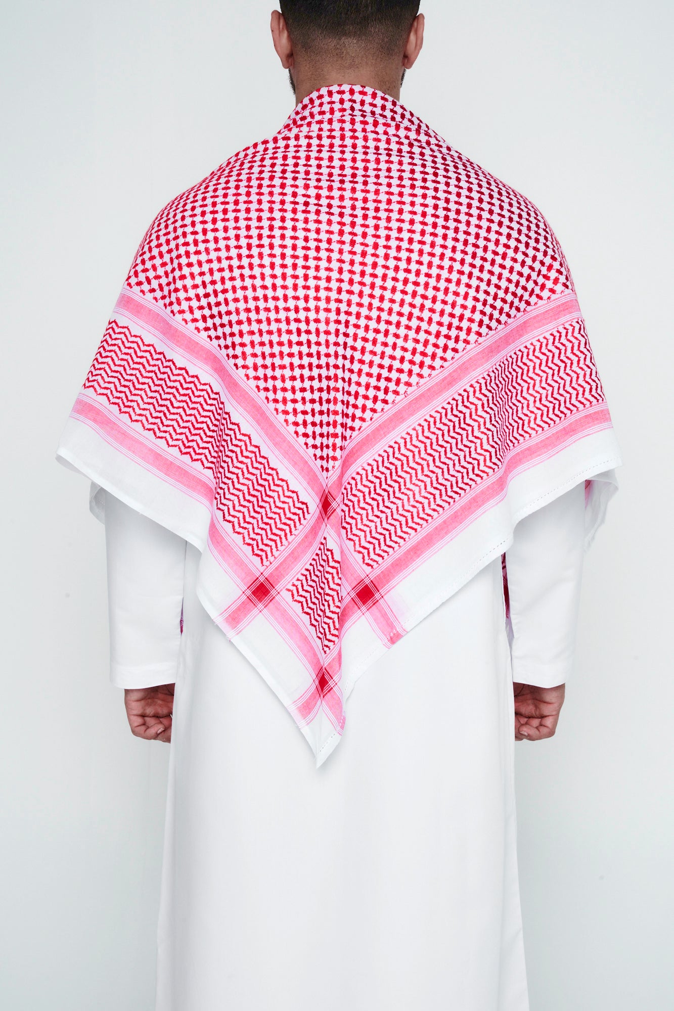 Red & White Arab Shemagh Headscarf