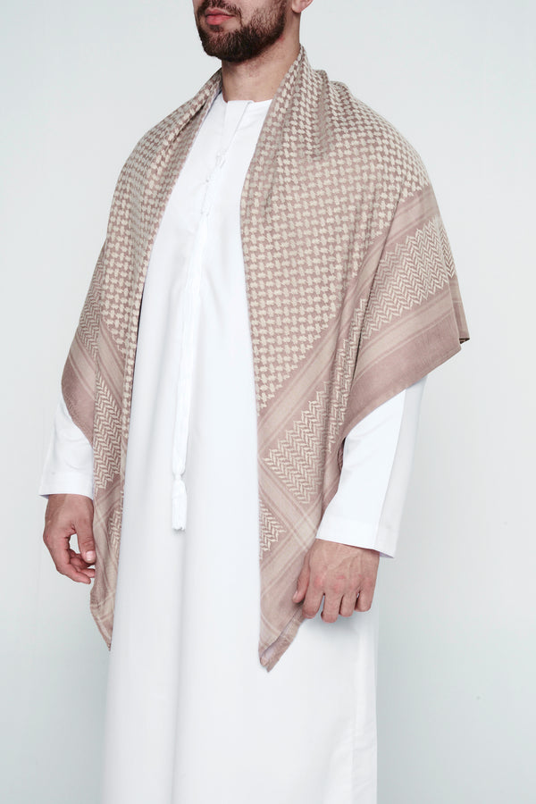 Desert Beige Arab Shemagh Headscarf