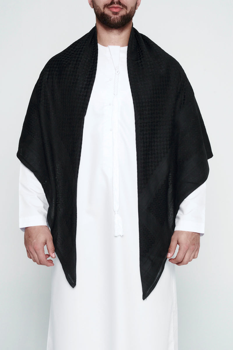 Black Arab Shemagh Headscarf