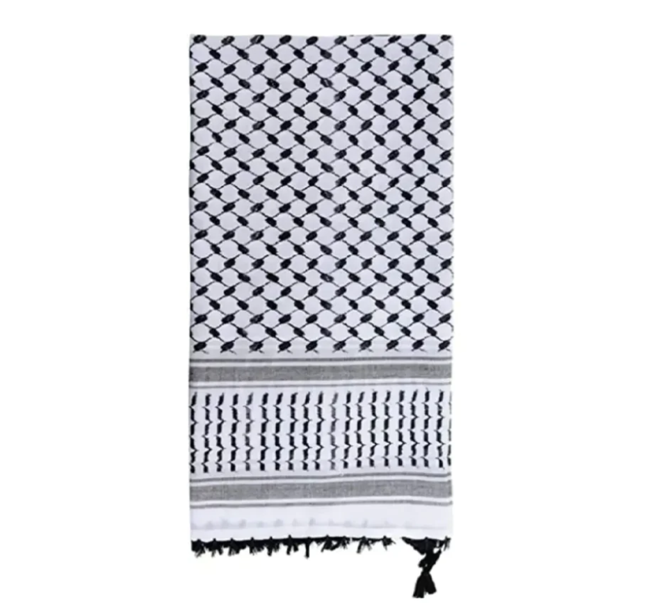 Palestinian Keffiyeh Black and White Arab Scarf